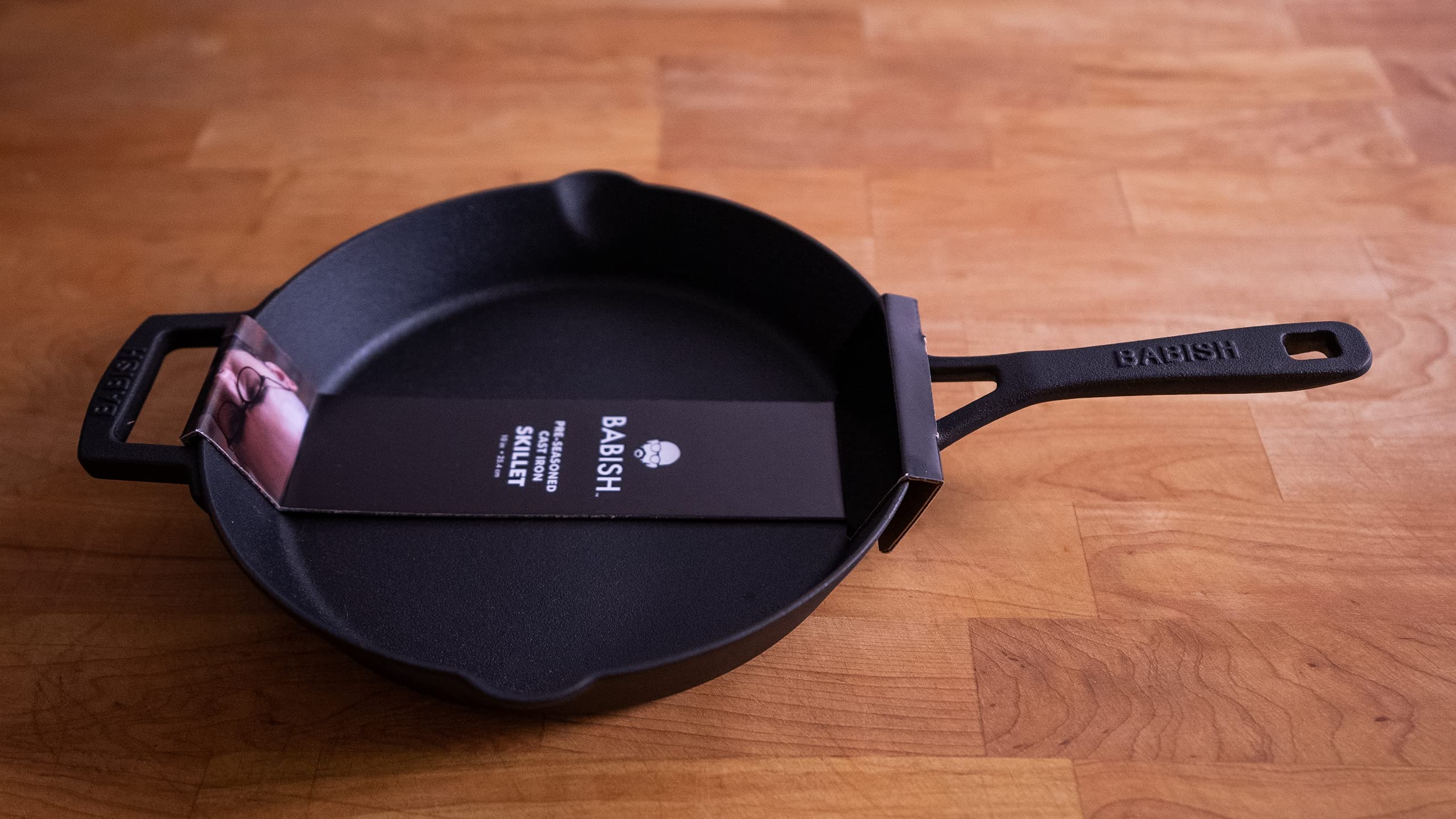 Babish 10-Inch Cast Iron Skillet - Pre-Seasoned, Heavy Duty & Non-Stick - Perfect for Searing, Baking & Camping Cooking