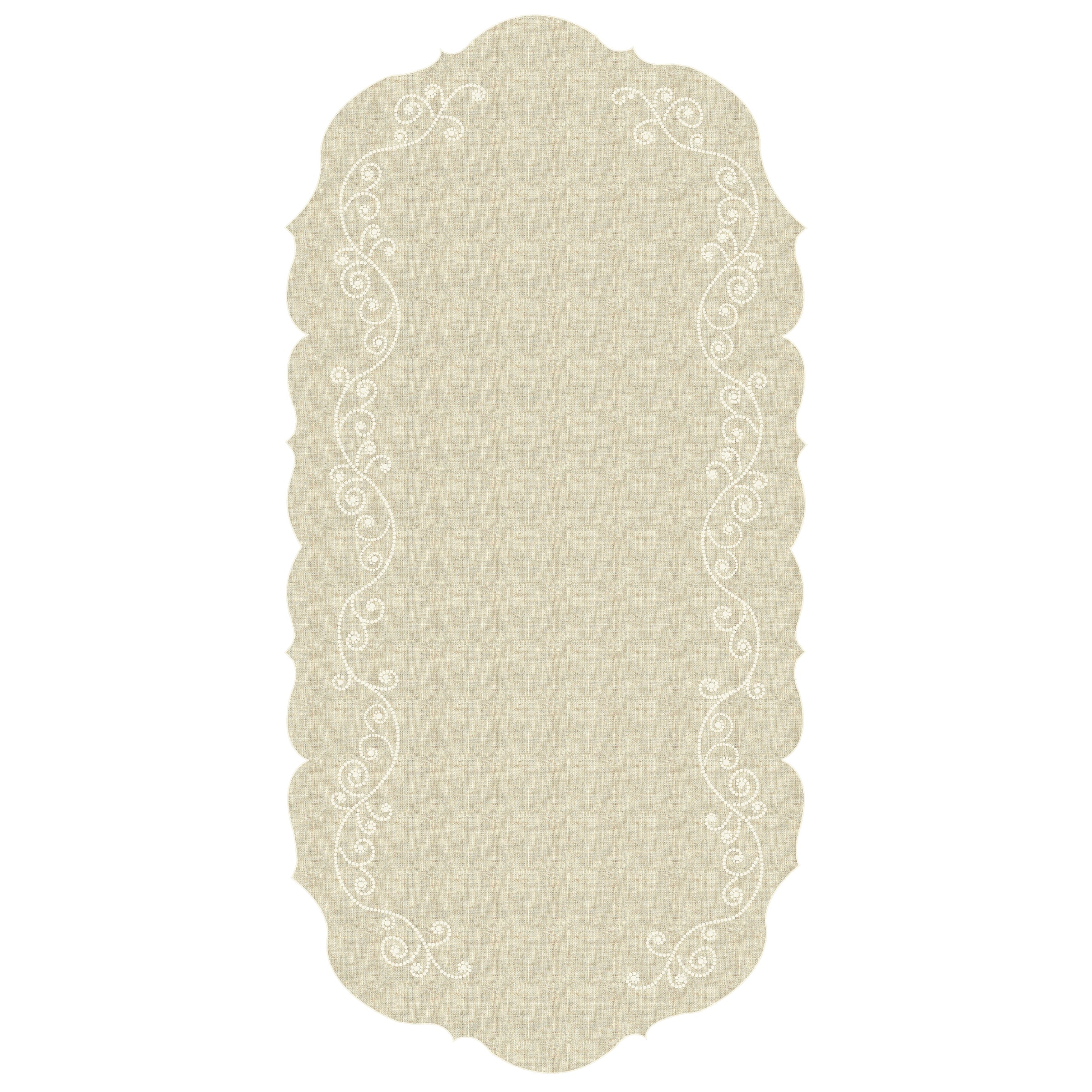 French Pearl Linen Table Runner - Elegant Dining Table Decor for Weddings, Parties & Home Decor