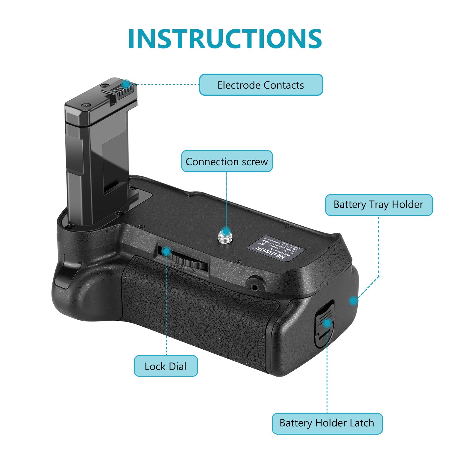 NEEWER BG 2F Battery Grip for Nikon D3100 D3200 D3300 D5300 DSLR Cameras - Extended Shooting & Vertical Control for Photography & Videography