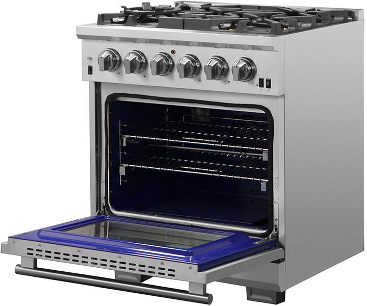 Forno Capriasca 30-inch Professional Freestanding Dual Fuel Range - Titanium Finish - Model FFSGS6187 | Ideal for Home Chefs & Commercial Kitchens