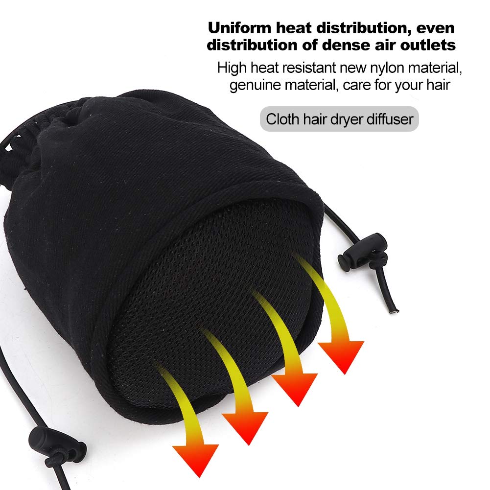 Professional Hair Dryer Diffuser with Hot Sock Cover - Universal Blow Dryer Attachment for Curly & Natural Hair Care - Salon Quality Hair Drying Accessory for Home & Travel Use