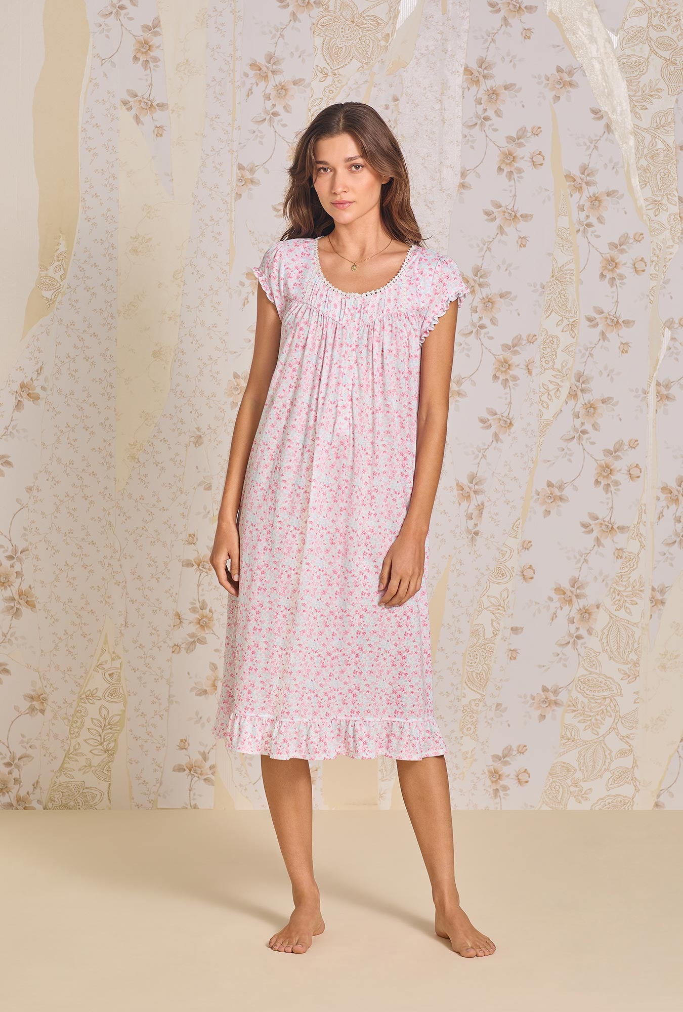 Elegant Bright Blossom Modal Waltz Gown - Flowy Women's Formal Dress for Evening Parties, Weddings & Special Occasions