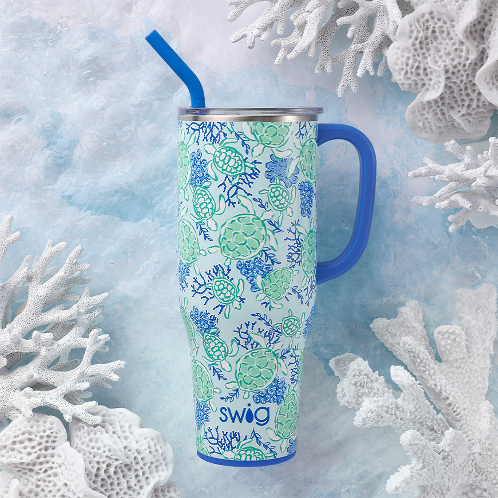 Shell Yeah Mega Mug 40oz - Large Insulated Tumbler with Lid & Straw - Perfect for Coffee, Tea & Cold Drinks - Ideal for Home, Office & Outdoor Adventures