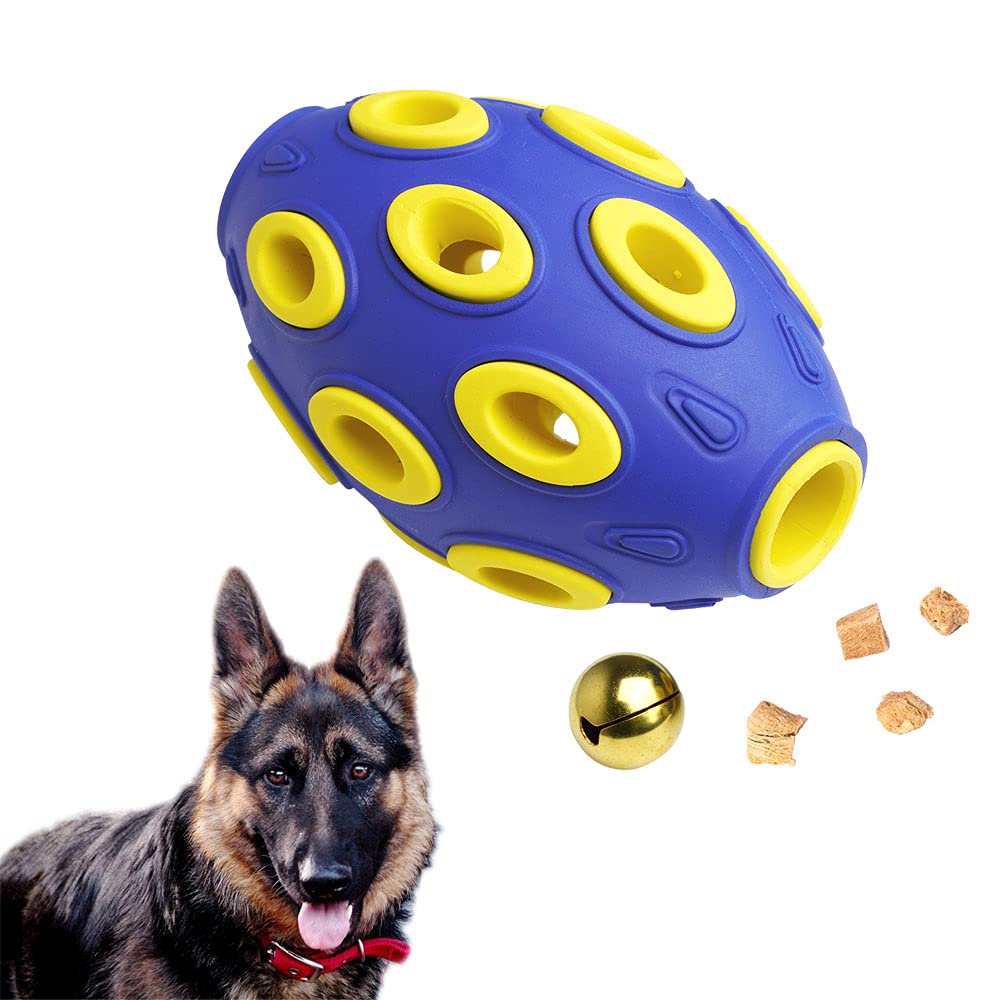 FONPOO Durable Treat Dispensing Dog Toys - Squeaky Chew Resistant Toys for Aggressive Chewers - Interactive Fetch Tennis Balls for Medium & Large Breed Dogs - Perfect for Training, Playtime & Mental Stimulation