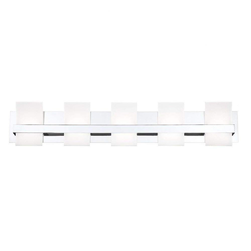 Eurofase Cambridge 5-Light LED Bathroom Vanity Light - Chrome Finish for Modern Bathroom & Dressing Room Lighting