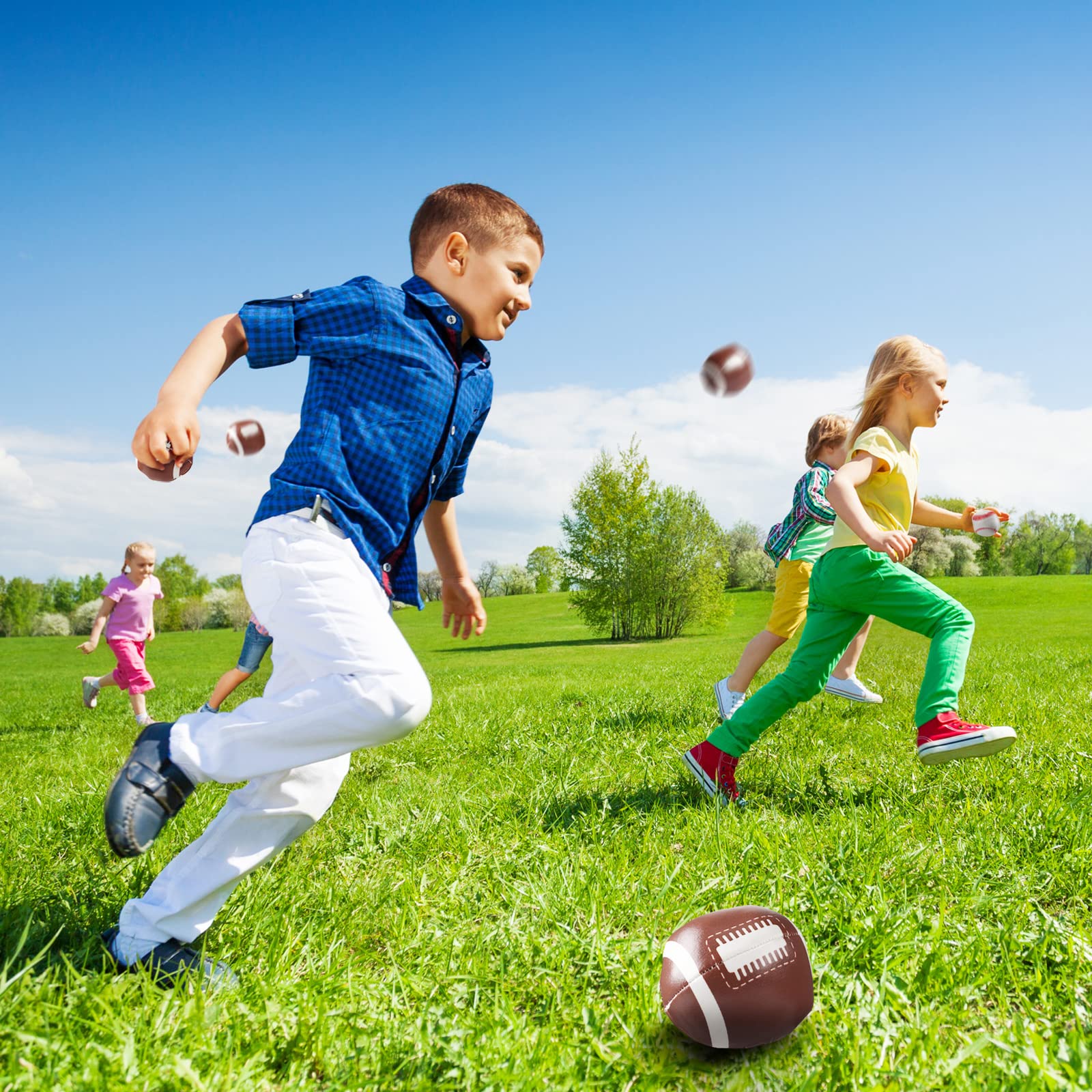 Honoson 100-Pack Mini Football Stress Balls - Bulk Soft Sports Toys for Kids & Teens - Anxiety Relief, Party Favors, Stocking Stuffers - Perfect for Football Themed Parties, Classroom Rewards & Office Stress Relief