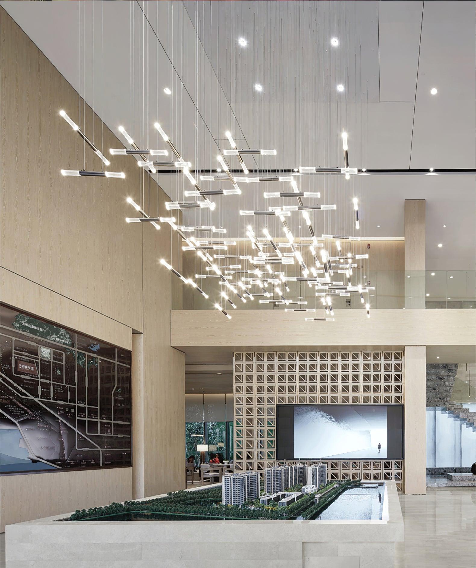 Hash Linear Suspension Light Fixture - Modern Minimalist Pendant Lighting for Kitchen Island, Dining Room & Bedroom