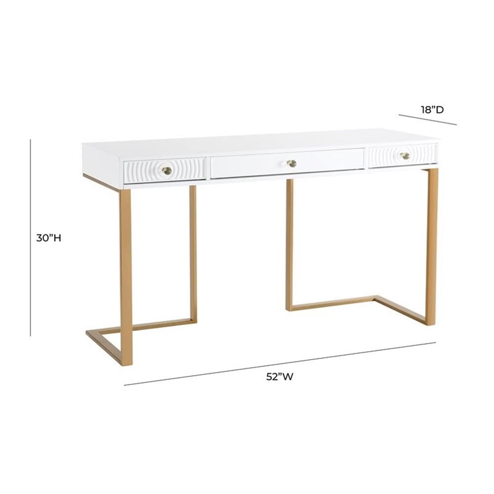 White Lacquer Desk - Modern Home Office Furniture for Work & Study