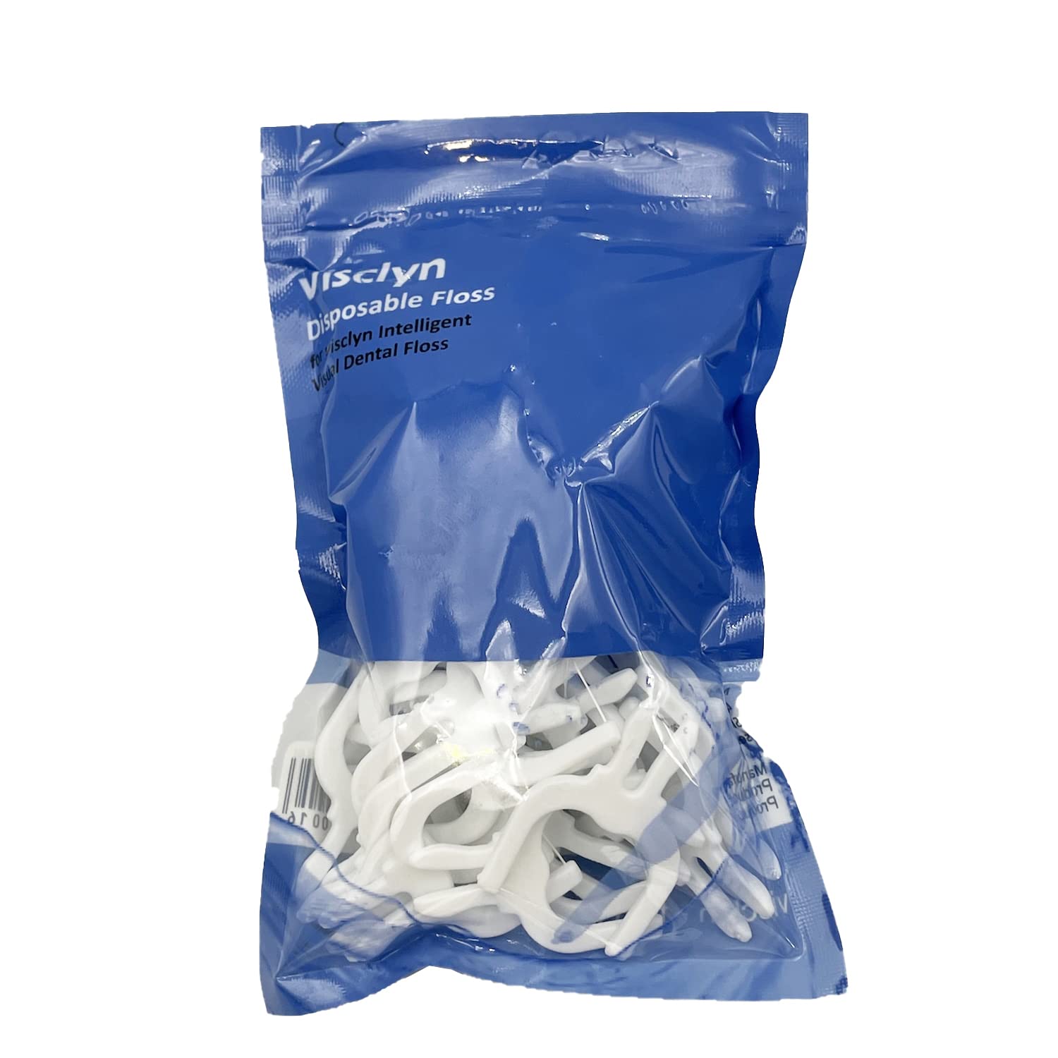Disposable Dental Floss Picks for Teeth Cleaning - 50 Pack White Visclyn Smart Flossers | Perfect for Travel, Office & On-the-Go Oral Care