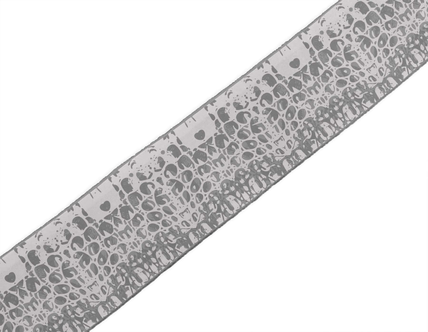 Gray Brush Stroke Abstract Ribbon Trim Tape - 3 Inch x 9 Yard Printed Dupion Fabric Lace for Sewing, DIY Crafts, Scrapbooking & Home Decor Accessories