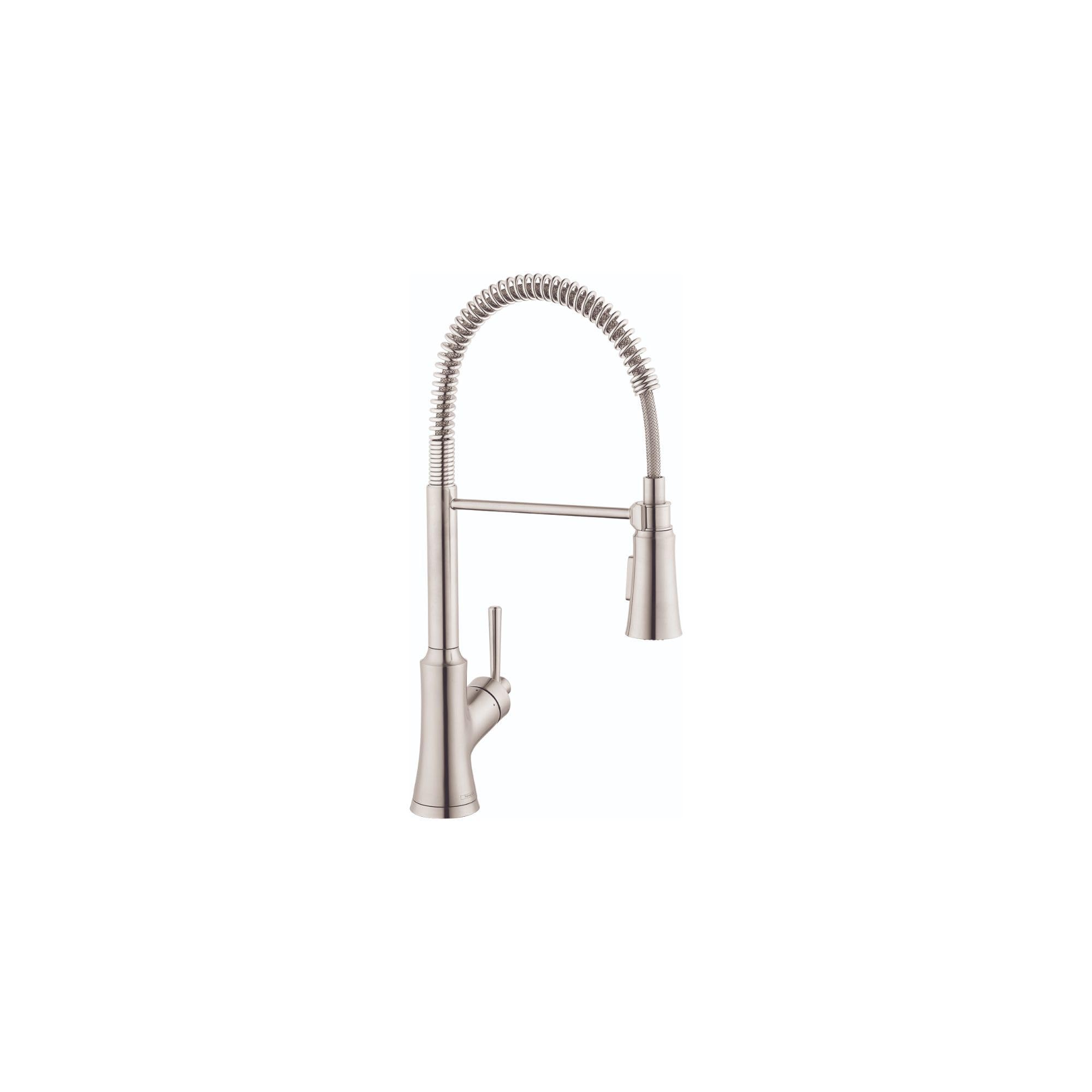 Hansgrohe Joleena Stainless Steel Kitchen Faucet with Pull Down Sprayer for Commercial Sinks - 19.3