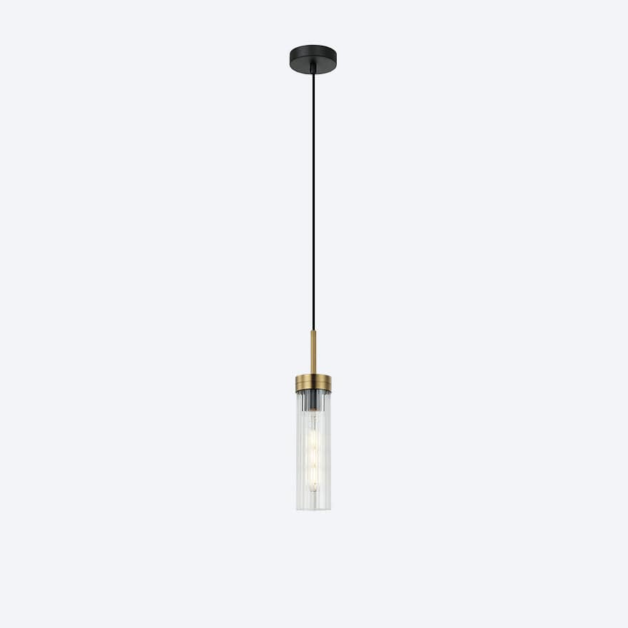 Georgia Glass Ribbed Pendant Light - Elegant Handmade Glass Ceiling Fixture for Dining Room, Kitchen Island & Bedroom Lighting