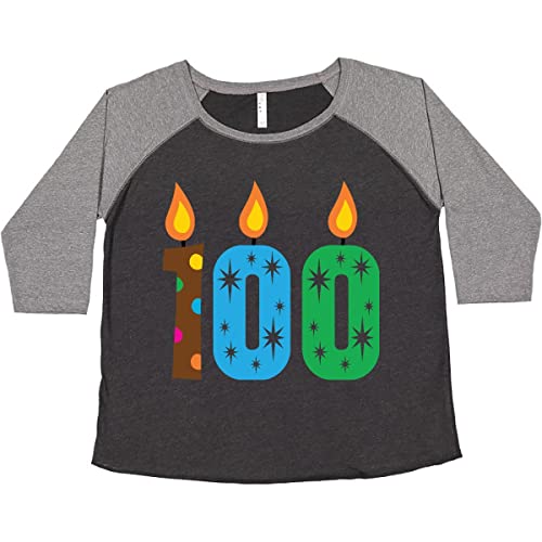 Inktastic 100th Birthday Party Candles Women's Plus Size T-Shirt - Fun Celebration Gift for Grandma, Aunt or Mom - Perfect for Birthday Parties & Milestone Events