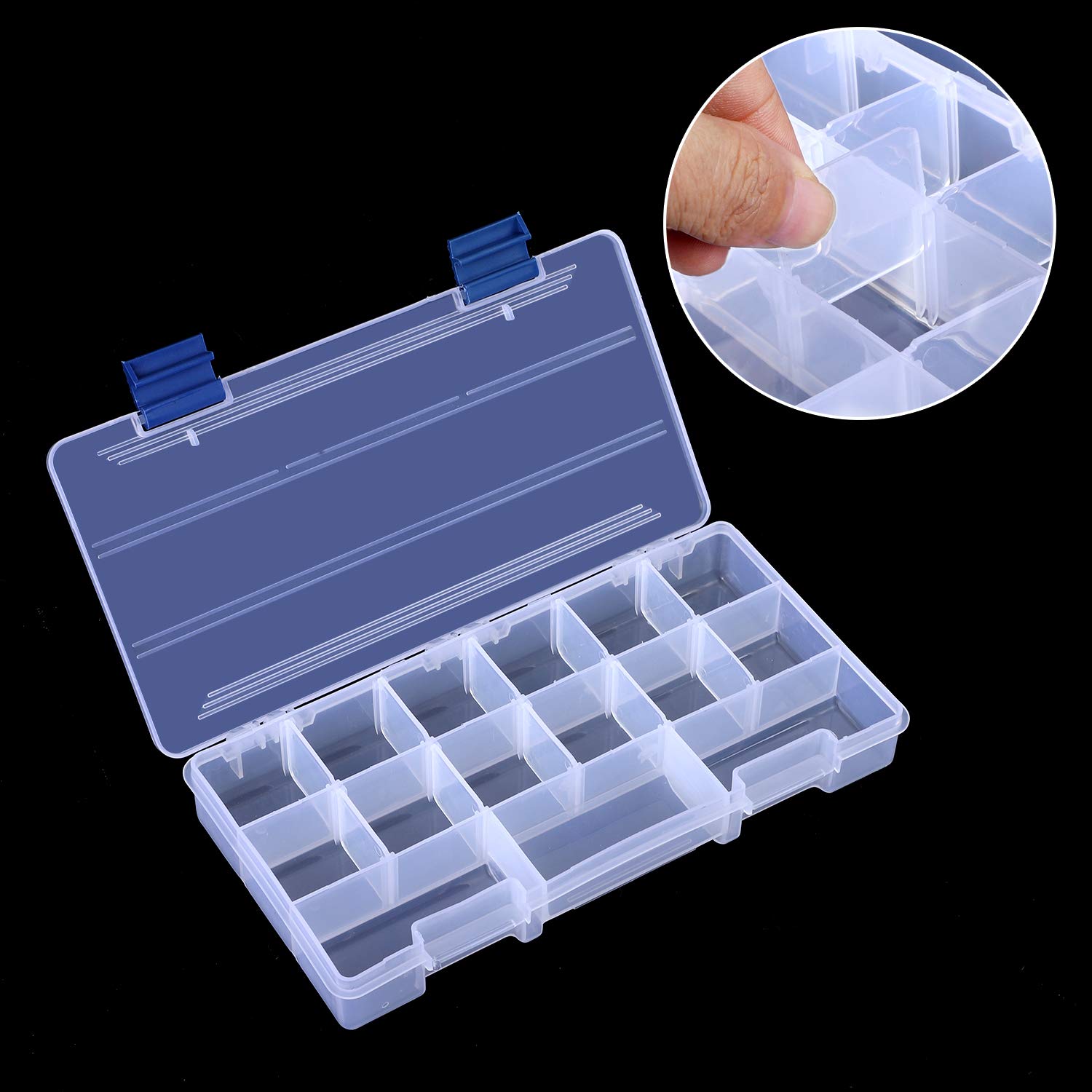 KINJOEK 4-Layer Portable Fishing Tackle Box Kit - Waterproof Fishing Accessory Storage Case for Freshwater & Saltwater Fishing - Perfect for Bass, Trout, and Saltwater Anglers