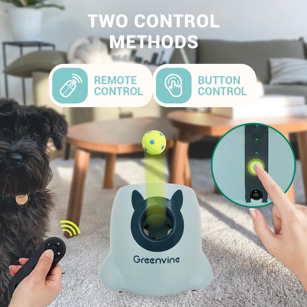Automatic Dog Ball Launcher - Interactive Fetch Machine for Dogs with 6 Durable High-Bounce Balls | Perfect for Backyard Play, Training & Exercise | Great for Small, Medium & Large Dogs