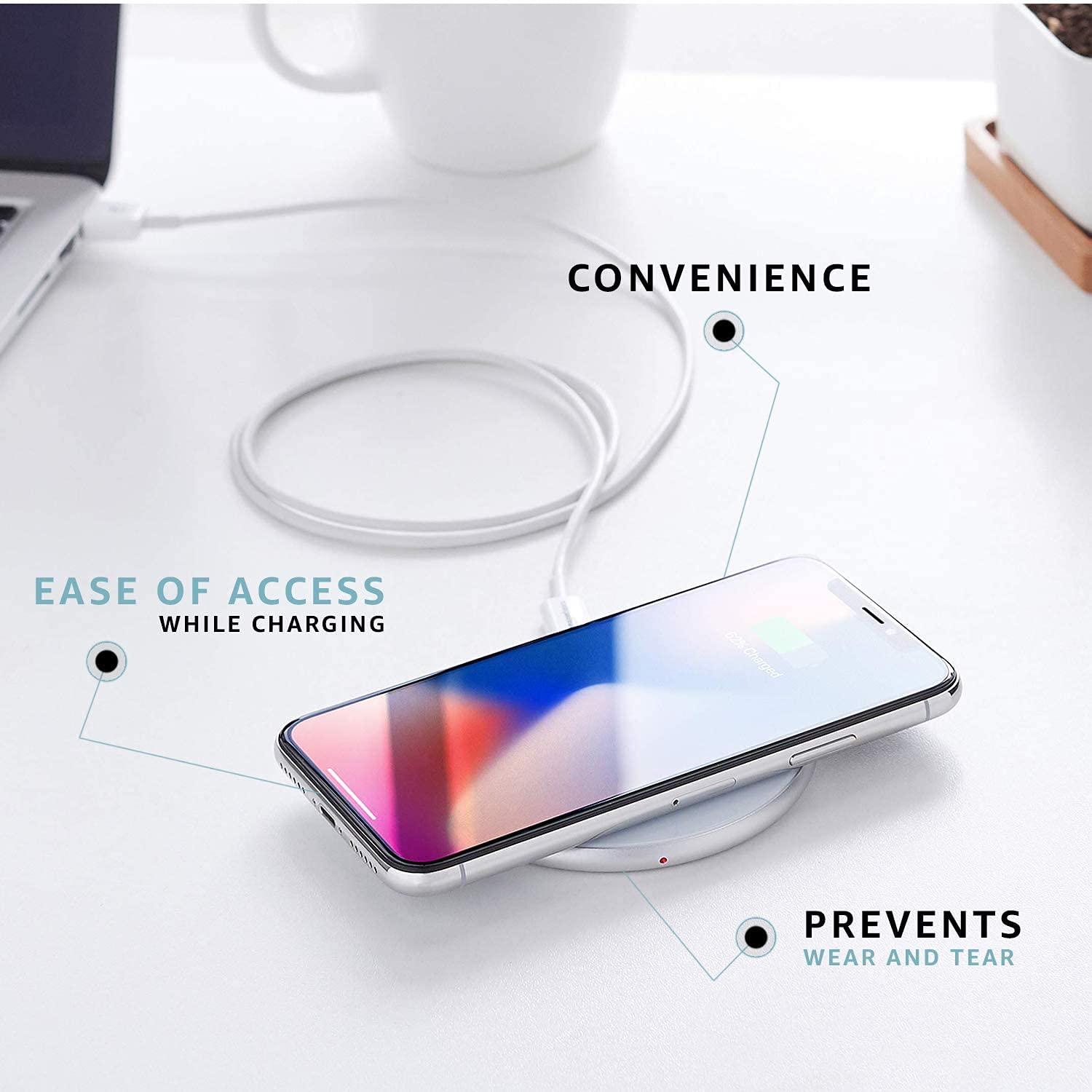 Fast Wireless Charger Pad 10W for Sharp Aquos Slider SH-02D - Soft Touch Surface & Qi-Certified | Perfect for Home, Office & Travel Charging Needs