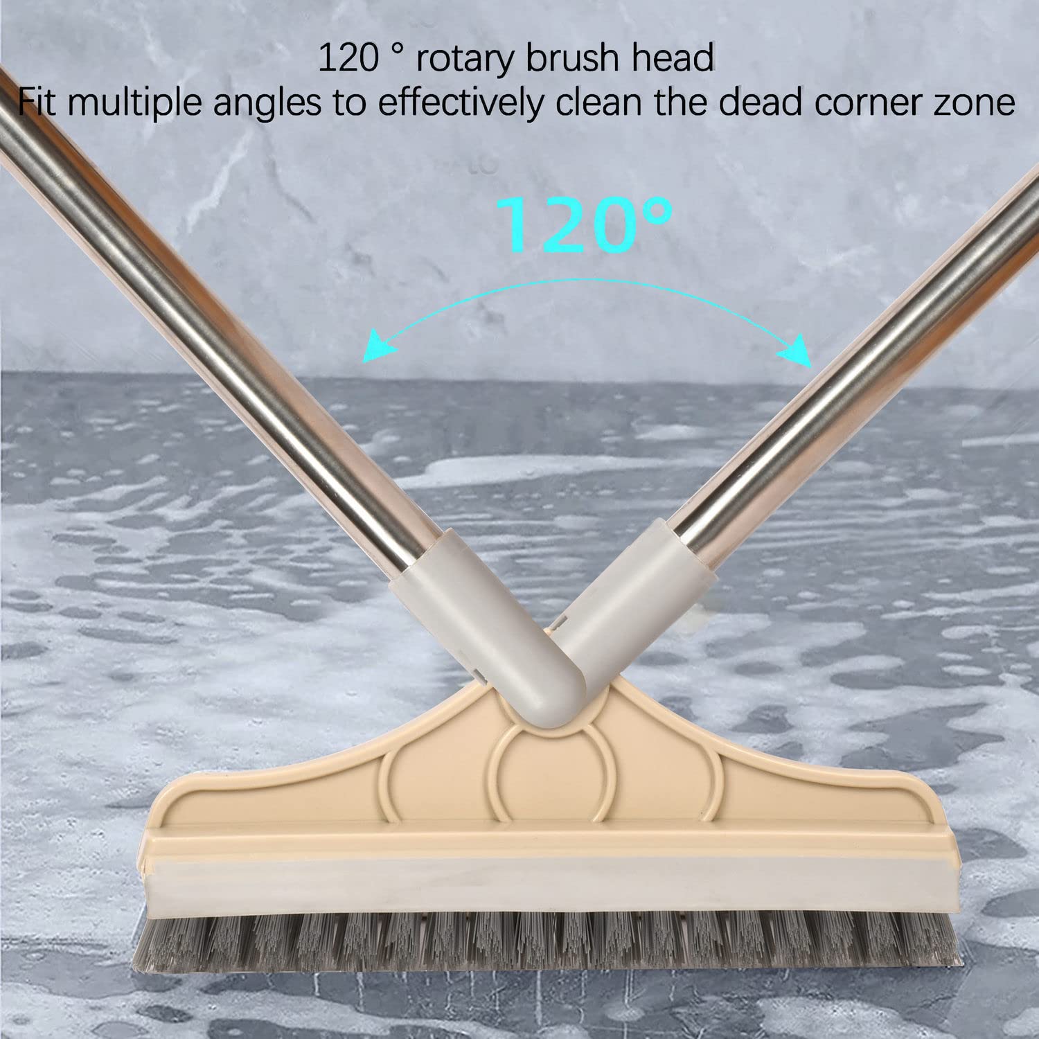 2 in 1 Floor Scrub Brush with Long Handle (53.5