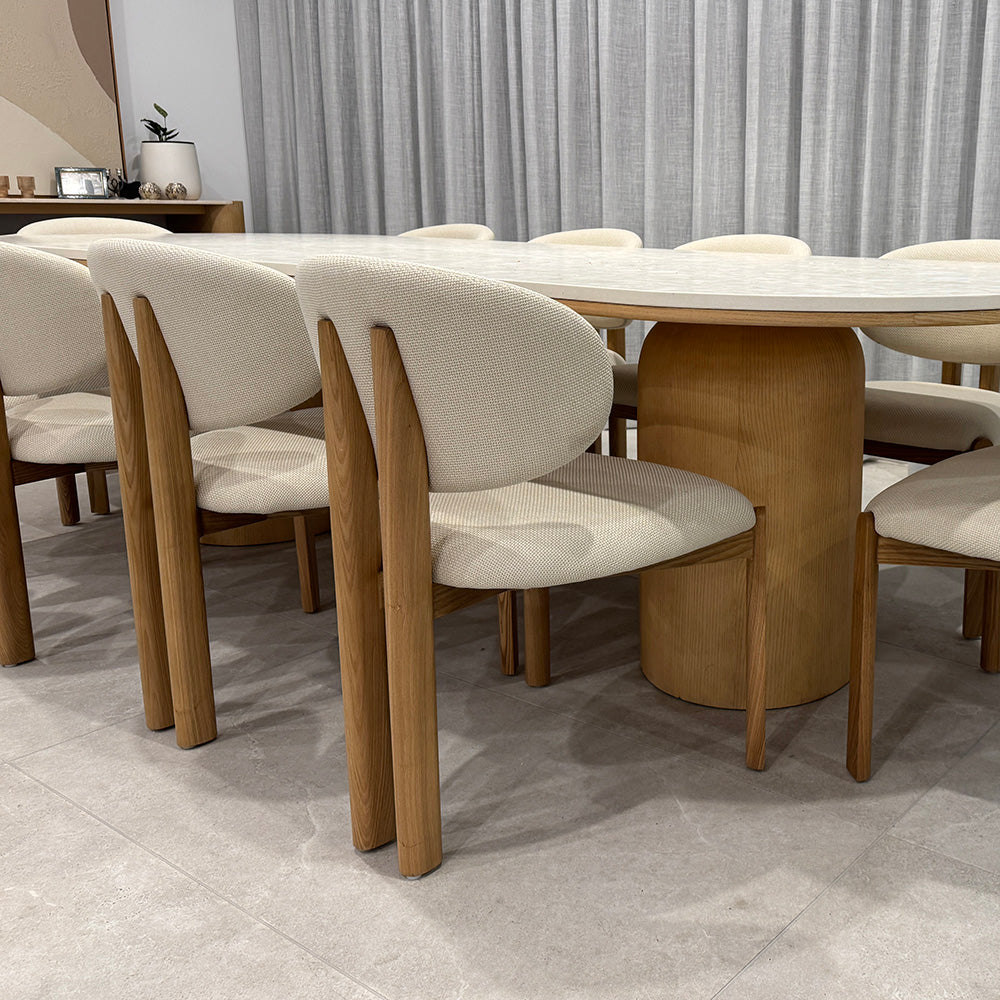 BERLY Dining Chair - Modern Oat & Natural Wooden Chair for Kitchen, Dining Room, or Home Office - Comfortable & Stylish Seating Solution