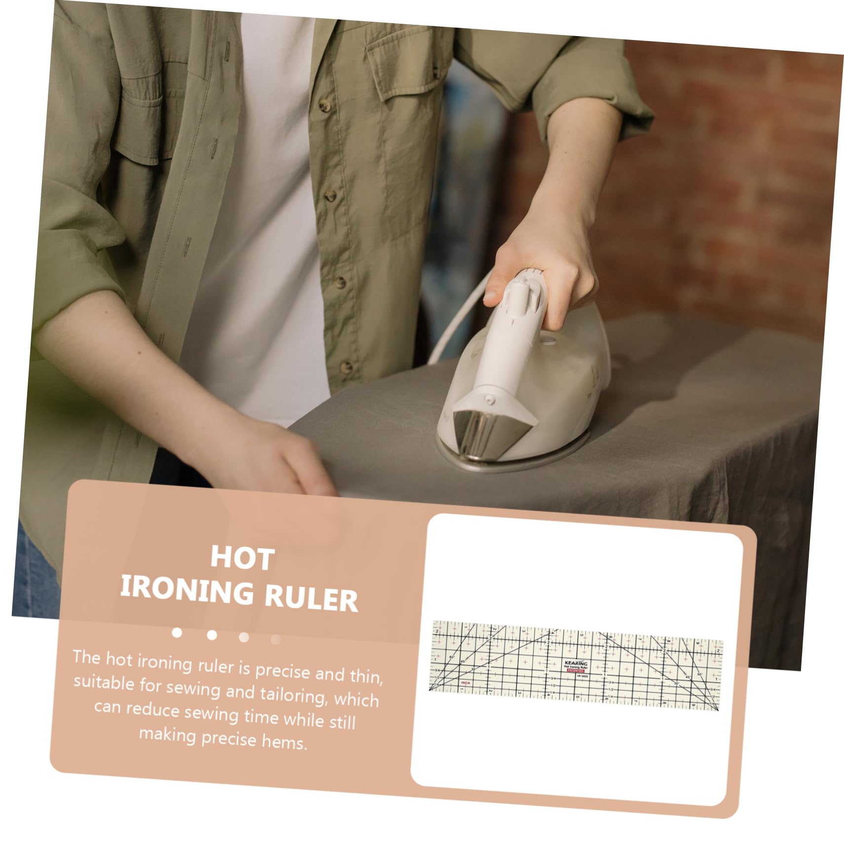 EXCEART Ironing Ruler Patchwork Ruler - Plastic Sewing Measuring Tool with Gridlines for Tailoring, Quilting & DIY Crafts - Perfect for Ironing, Measuring & Sewing Projects