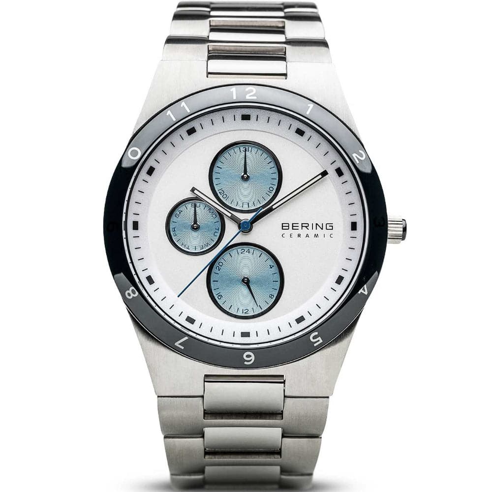 BERING 32339 707 Ceramic Collection Men's Watch - Stainless Steel Band, White Dial | Luxury Timepiece for Business, Casual & Formal Occasions