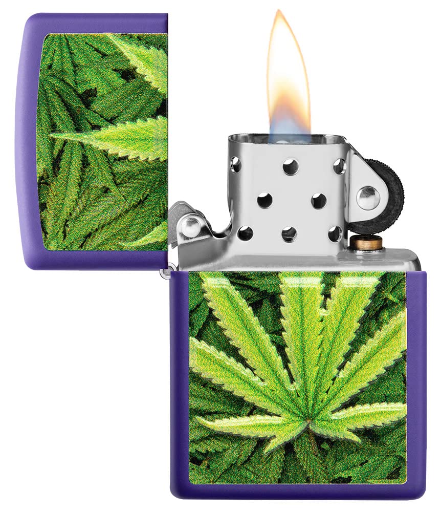 Zippo Leaf Design Windproof Lighters - Classic Refillable Metal Lighter for Outdoor Camping, Hiking & Everyday Use