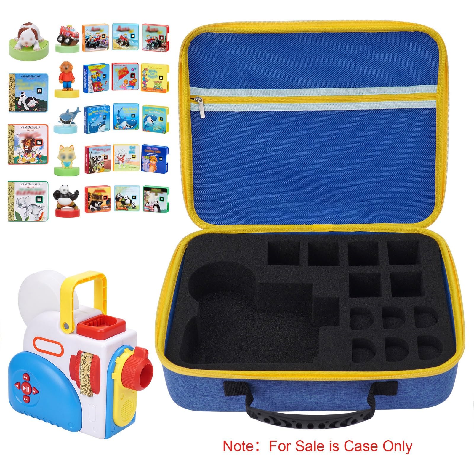 Little Tikes Story Dream Machine Travel Case - Durable Carry Box for Kids Books & Projector Toys | Perfect Gift for 3+ Year Old Girls | Blue Storage Organizer for Bedtime Stories, Travel & Playtime