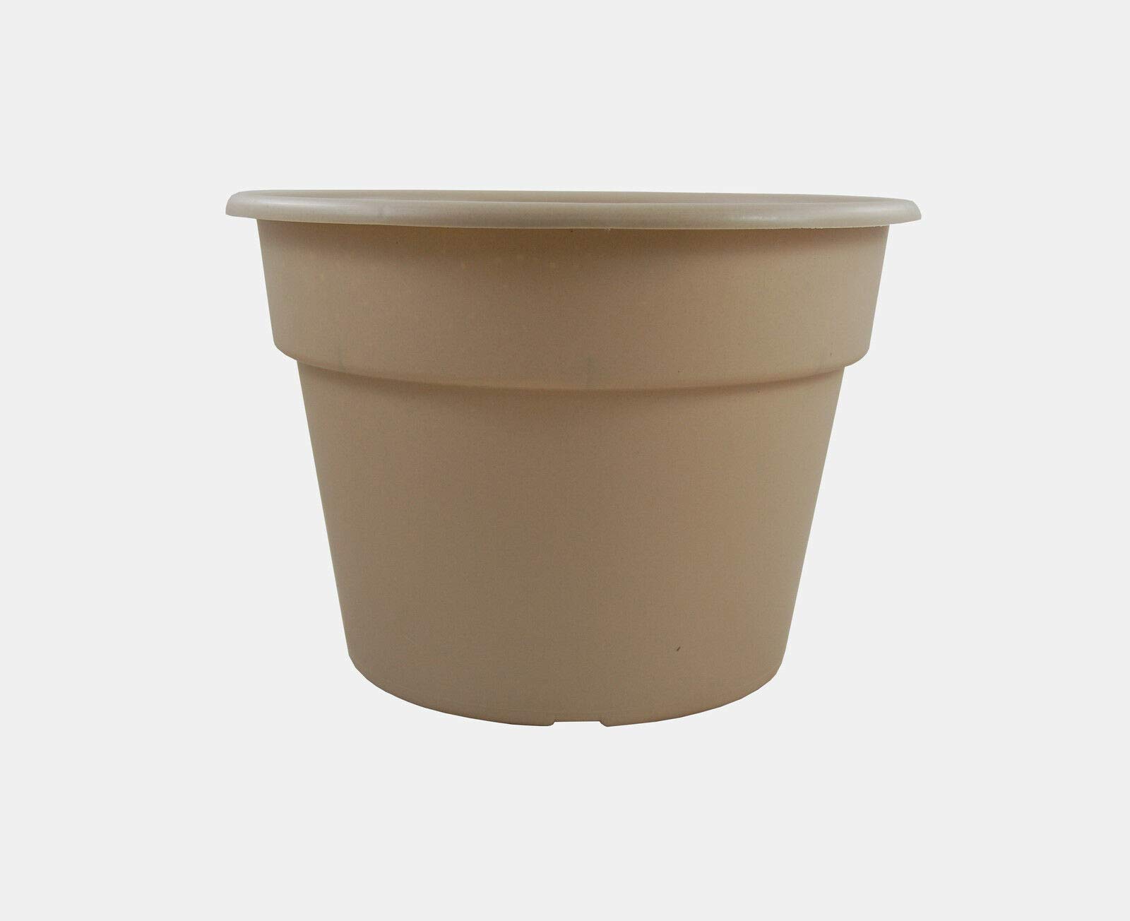ACHMADANAM TerraPot 10 Inch Mocha Color Plastic Resin Flower Pots - Set of 5, Durable Garden Planters for Indoor & Outdoor Plants, Perfect for Home Decor, Patio, Balcony and Backyard Gardening