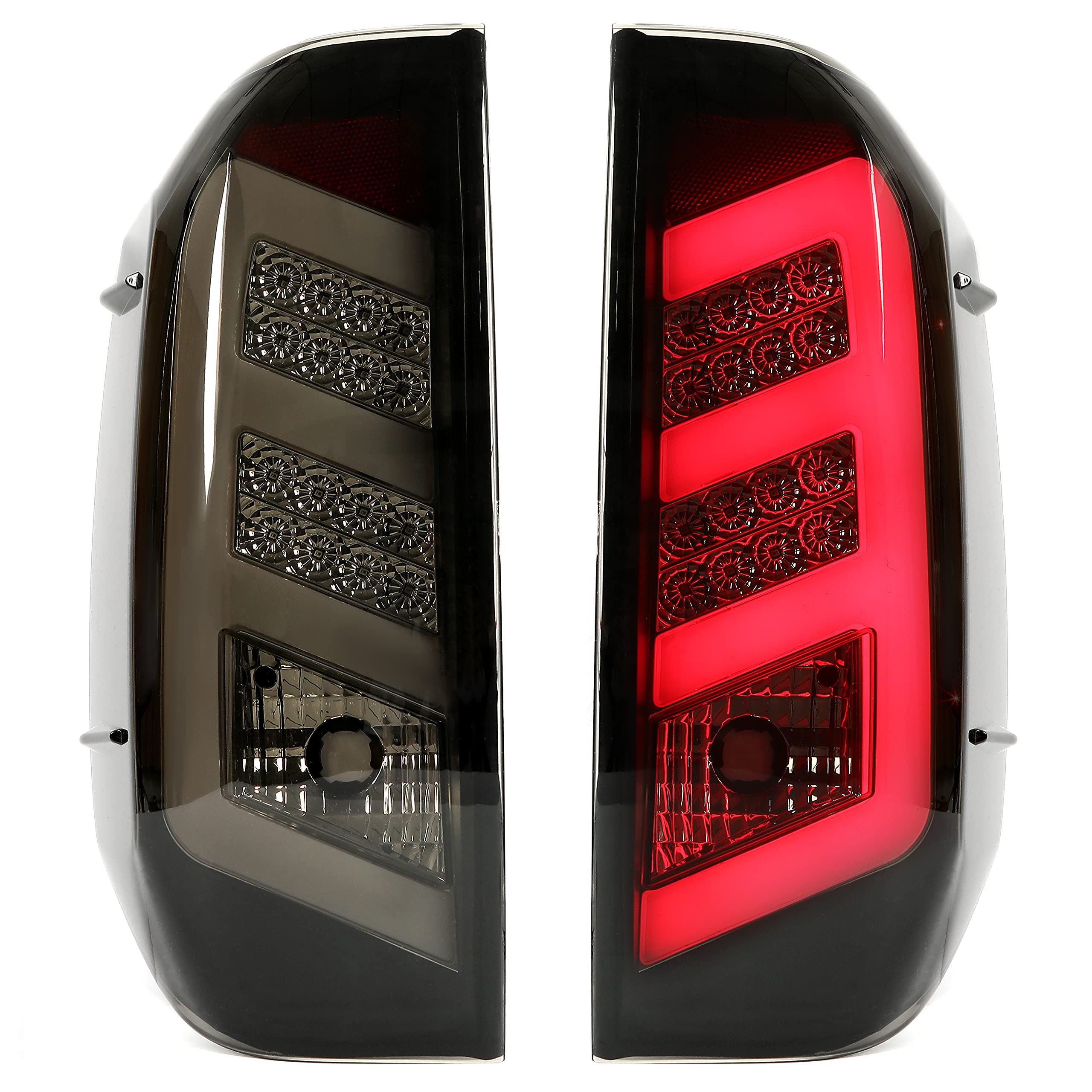 ECOTRIC Black Smoke Lens Tail Lights Compatible with 2014-2021 Toyota Tundra - Pair Replacement for TO2800193 TO2801193 - Enhances Rear Visibility & Style for Night Driving and Off-Road Adventures