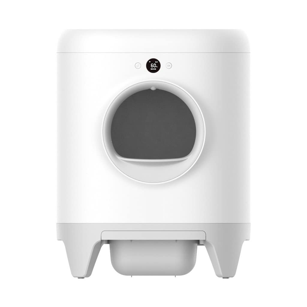 Automatic Self-Cleaning Cat Litter Box - Large Enclosed Design with Anti-Splash & Odor Control - Smart White Litter Box for Indoor Cats - Perfect for Small Spaces & Multi-Cat Homes