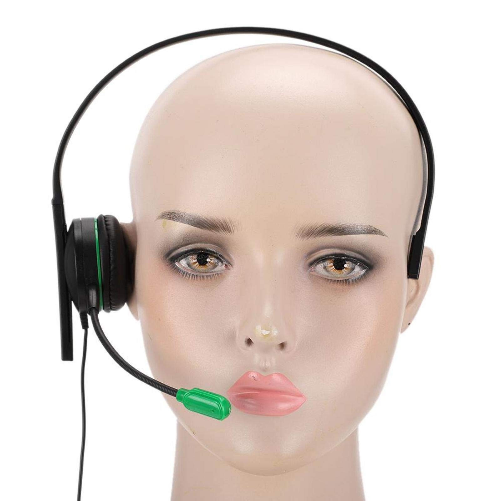 Shanrya Black Green Gaming Headset with Microphone - Noise Cancelling Over-Ear Headphones for PC, PS5, Xbox - Perfect for Competitive Gaming & Online Streaming
