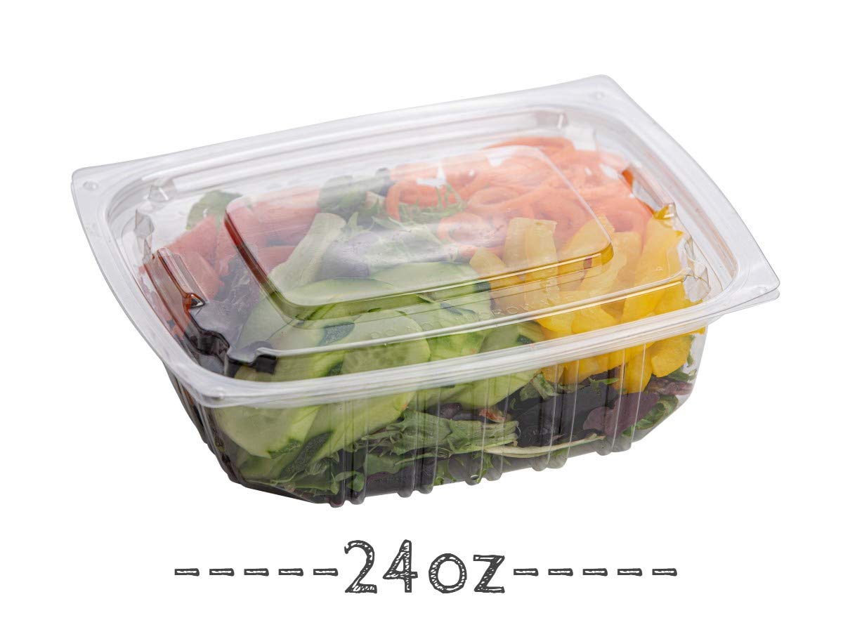 Smygoods 64-Pack Clear Plastic Deli Containers with Lids - Square Food Storage Containers for Salads, Meal Prep, Takeout & Leftovers | BPA-Free, Durable & Reusable