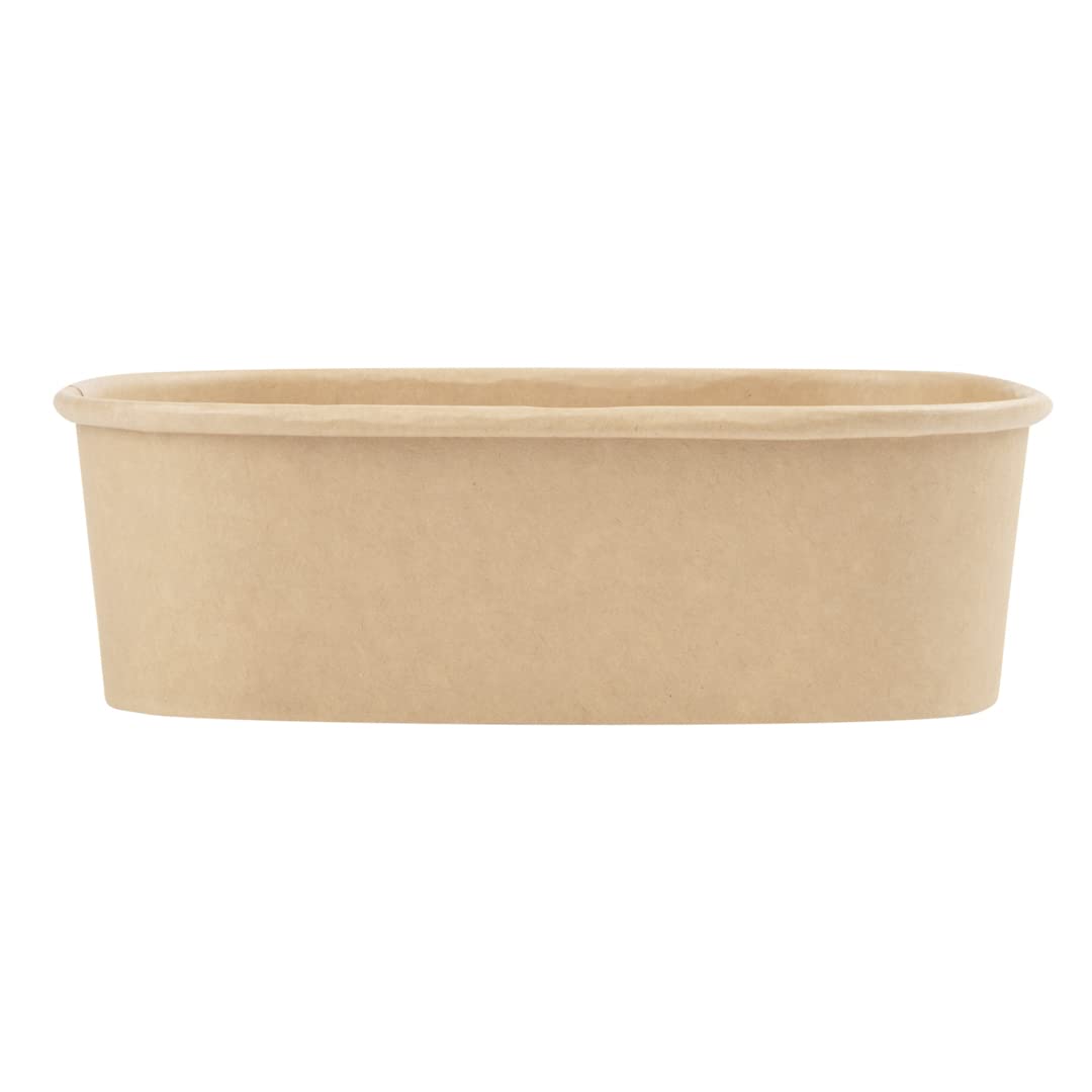 Restaurantware Bio Tek 22oz Eco-Friendly Disposable Food Containers - 100 Pack PE Coated Kraft Paper Bowls for Takeout, Freezer Safe, Hot & Cold Foods (Lids Sold Separately) | Perfect for Restaurants, Catering, Meal Prep & Picnics