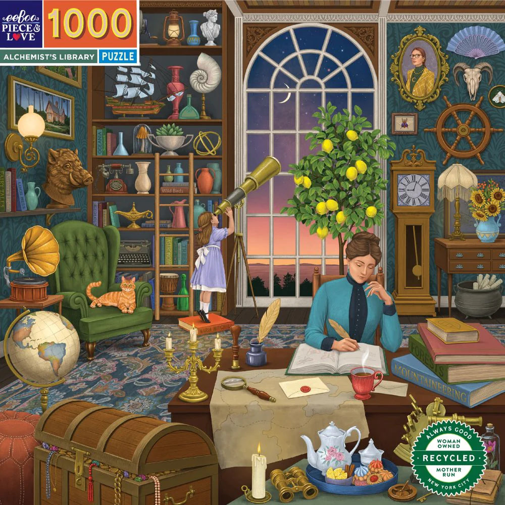 eeBoo 1000-Piece Jigsaw Puzzle - The Alchemist's Library | Challenging Adult Puzzle for Home Decor & Relaxation | Perfect Gift for Puzzle Lovers & Bookworms
