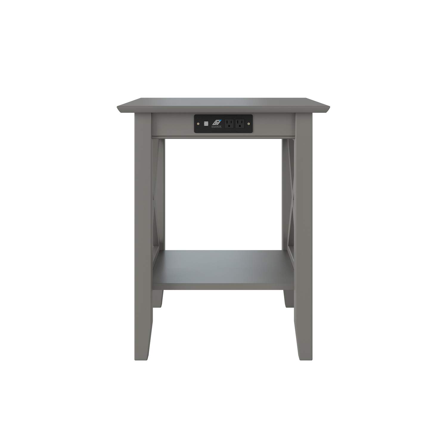 AFI Lexi Printer Stand with Charging Station - Adjustable Height Grey Home Office Desk Organizer for Printer, Laptop & Phone Charging | Perfect for Small Spaces & Workspaces
