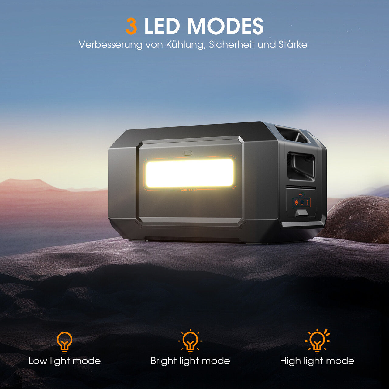 EBL 2200W Portable Power Station - Solar Generator for Camping, RV, Emergency Backup & Outdoor Adventures | 110V AC Outlet, USB Ports, Rechargeable Lithium Battery