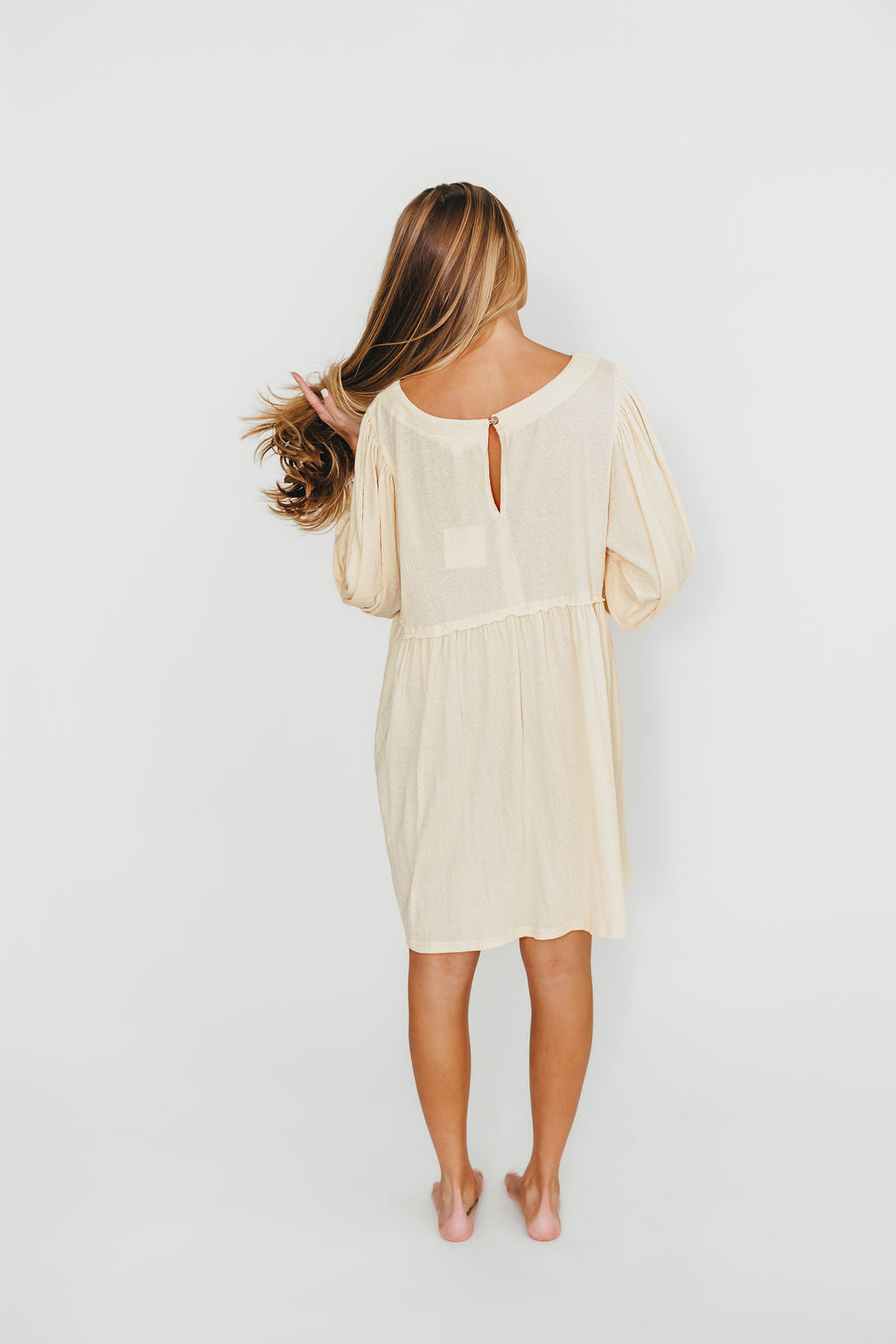 Elegant Claudia Keyhole Back Dress in Cream | Women's Fashion for Parties, Weddings & Special Occasions