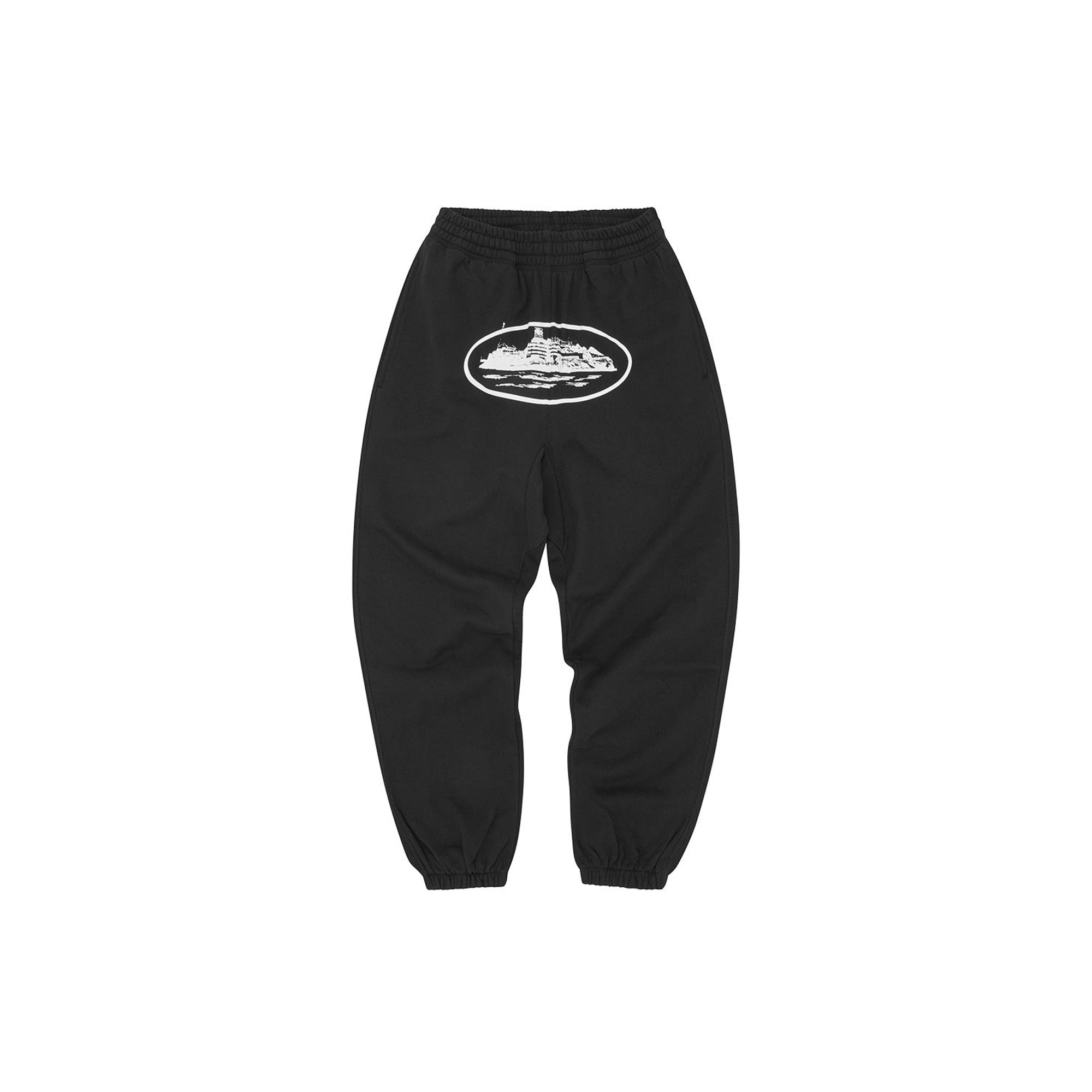 Corteiz Alcatraz Sweatpants for Men - Black Joggers with Comfort Fit, Elastic Waistband & Pockets (2024 Collection) | Perfect for Gym, Lounge & Casual Wear
