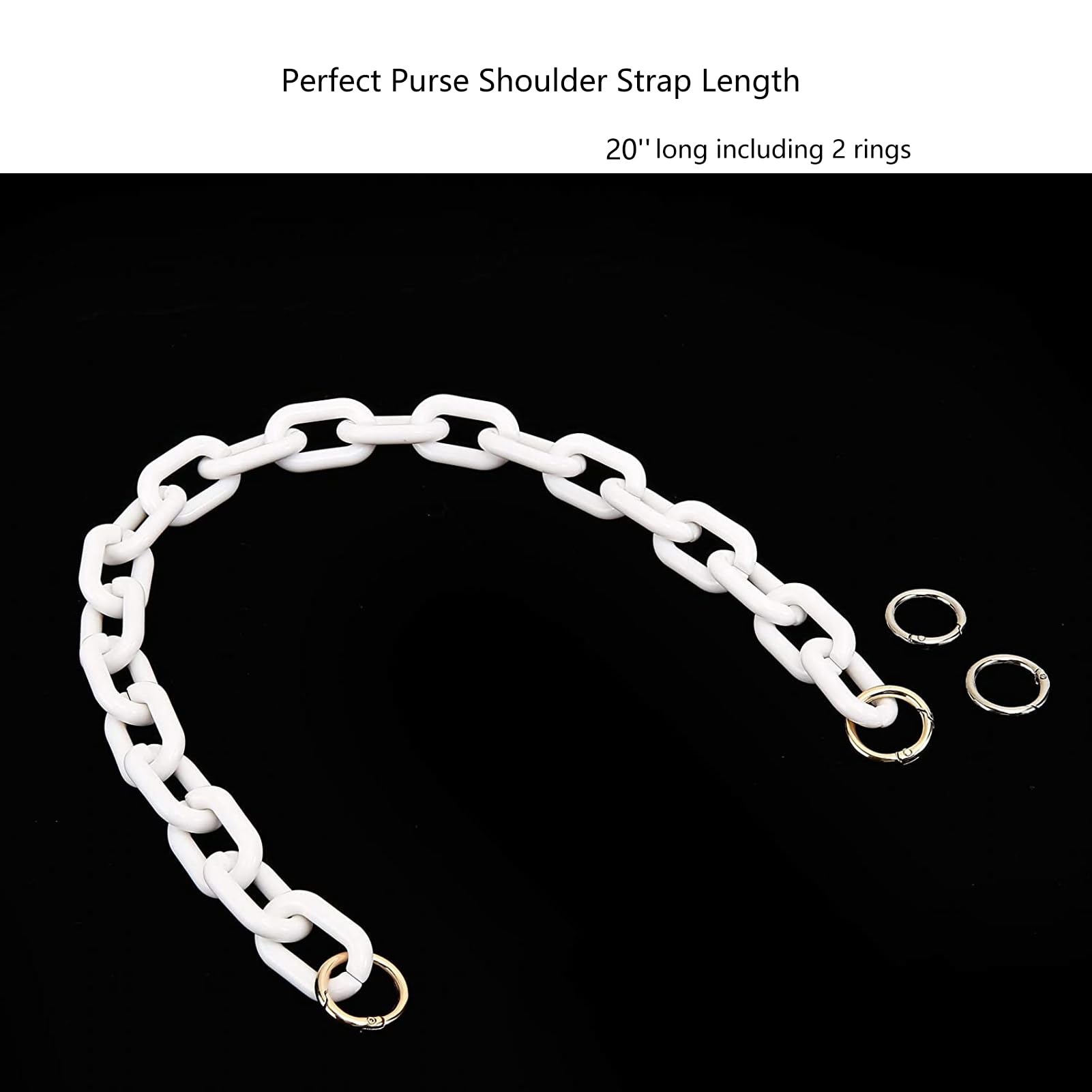 Yichain Chunky Acrylic Purse Strap Bag Chain Handle Replacement - White Handbag Accessory for DIY Purse Making & Decoration | Perfect for Handbag Repair, Fashion Upgrade & Gift Giving