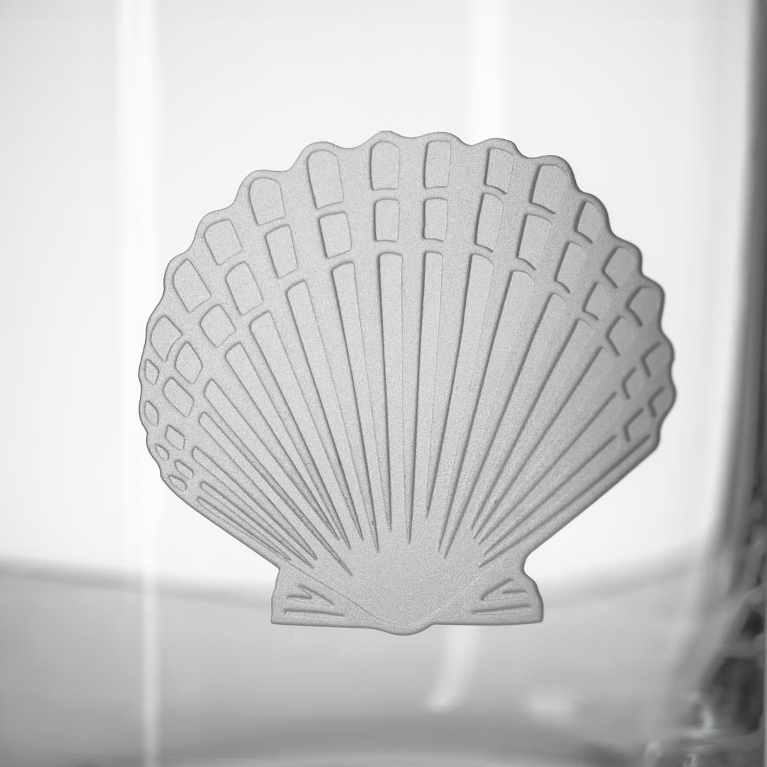 Premium 13oz Scallop Shell Double Old Fashioned Whiskey Glasses Set of 4 - Elegant Crystal Barware for Bourbon, Scotch & Cocktails - Perfect for Home Bars, Gifts & Entertaining