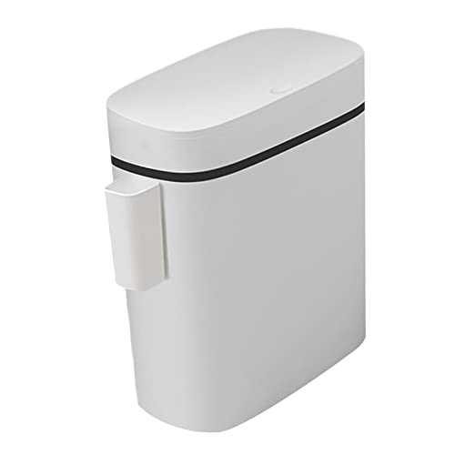 FAKEME 14L Sealed Dustbin with Press Lid & Trash Bag Storage - Narrow Plastic Waste Bin for Home, Office, Living Room, Kitchen - Odor Control Garbage Can for Waste Paper, Pet Litter (Multi-Color) - Perfect for Small Spaces & Pet Owners