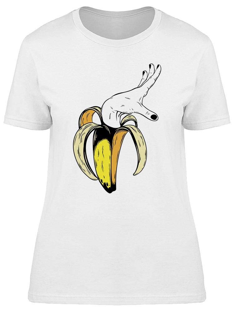 Silent Treatment Hand Banana Print Women's T-Shirt - Casual Funny Graphic Tee for Everyday Wear & Gifts