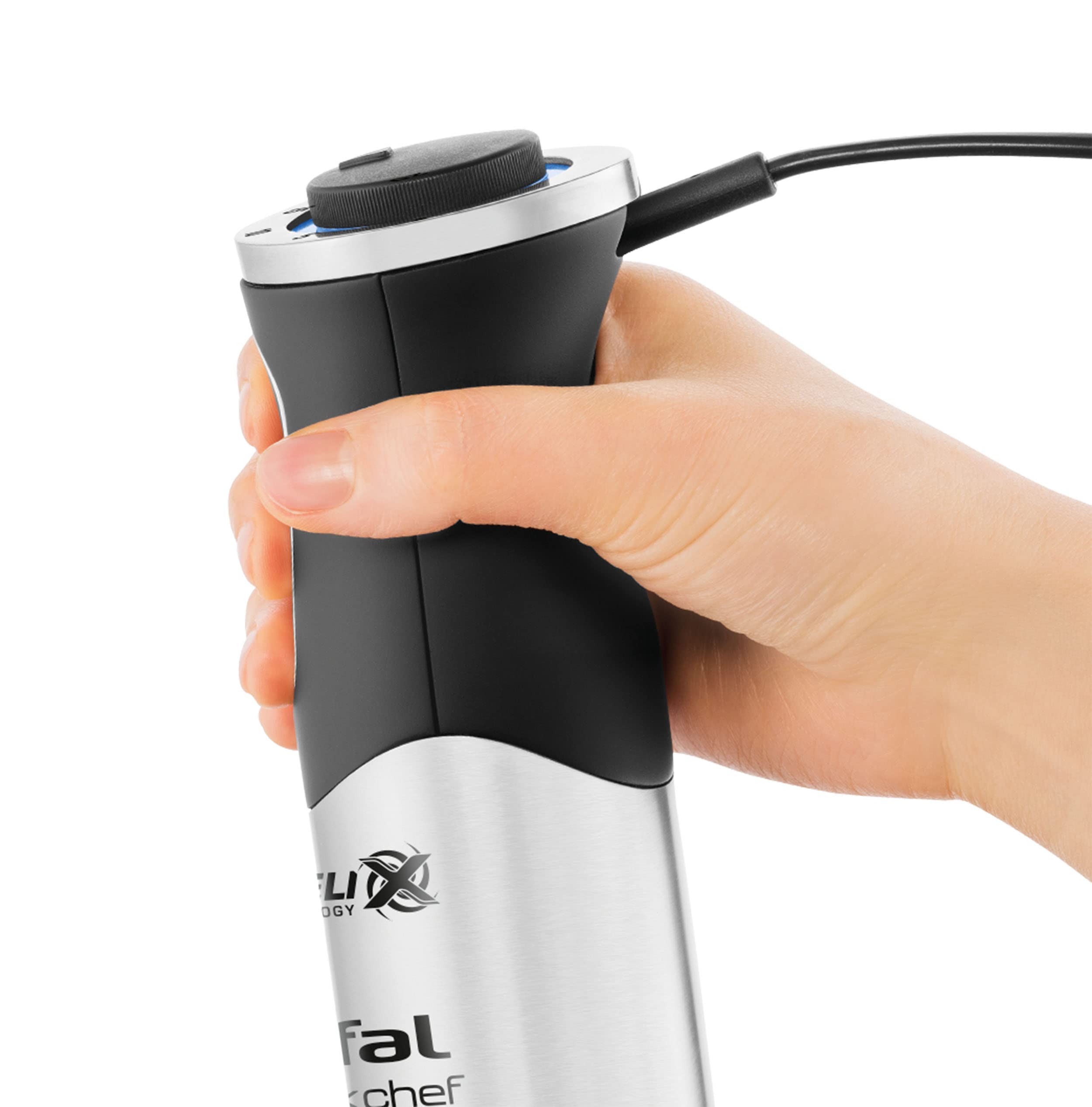 Tefal HB6588 1000W Immersion Hand Blender with 0.8L Stainless Steel Container - Powerful Stick Blender for Smoothies, Soups & Baby Food - Black Stainless Steel Design - Perfect for Kitchen & Home Cooking