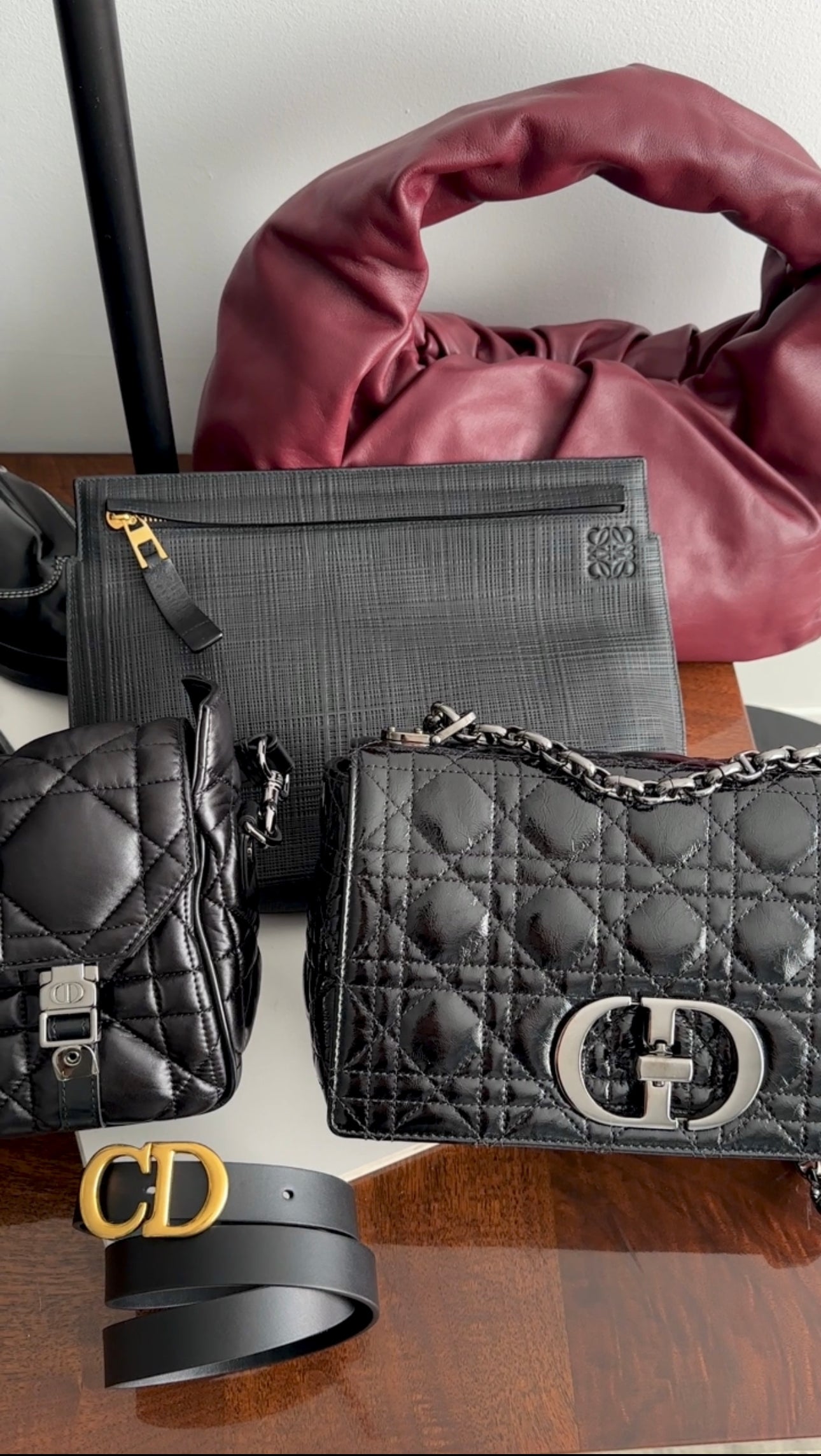 Christian Dior Black Patent Leather Caro Medium Cannage Flap Bag - Luxury Designer Handbag for Women, Perfect for Evening Events & Special Occasions