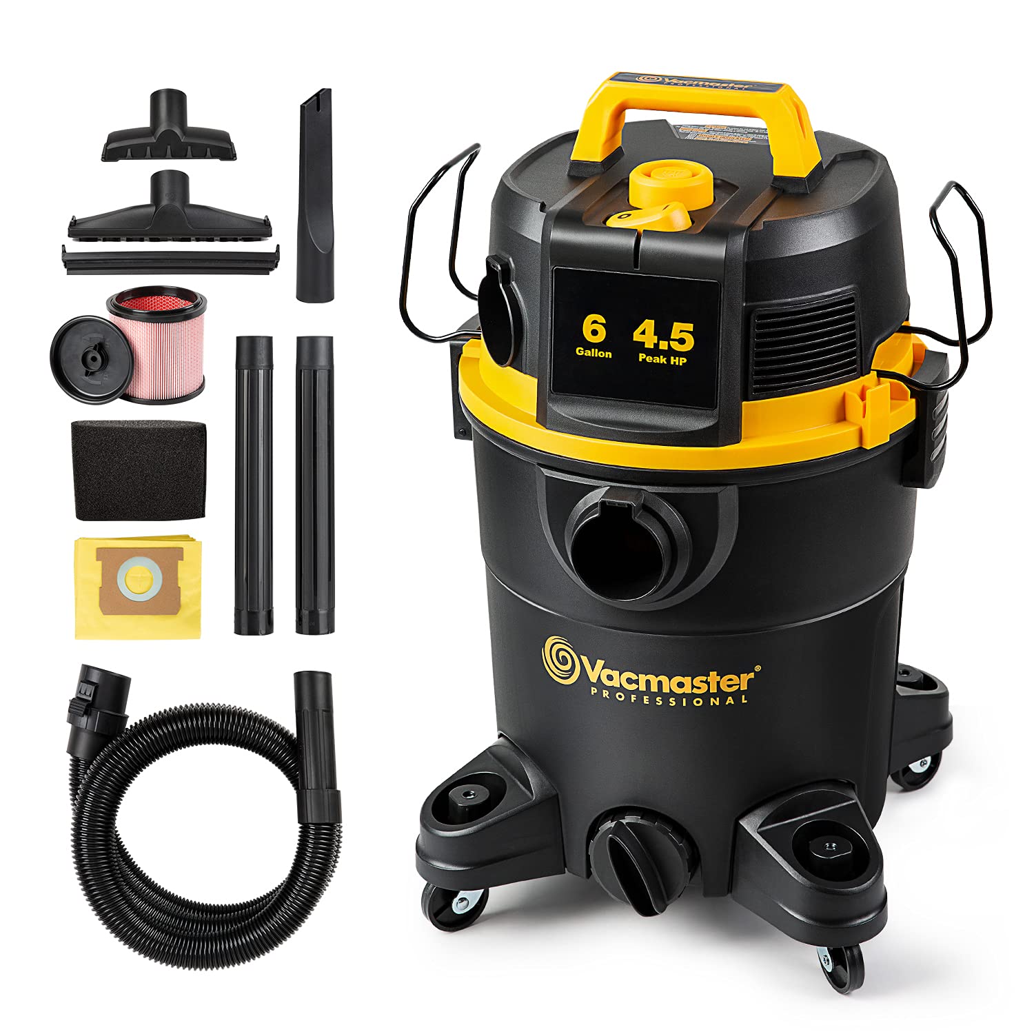 Vacmaster VDK611PF 0201 6-Gallon Wet/Dry Vacuum Cleaner with Filter Cleaning System - Powerful Suction for Home, Garage, Workshop & Car Cleaning