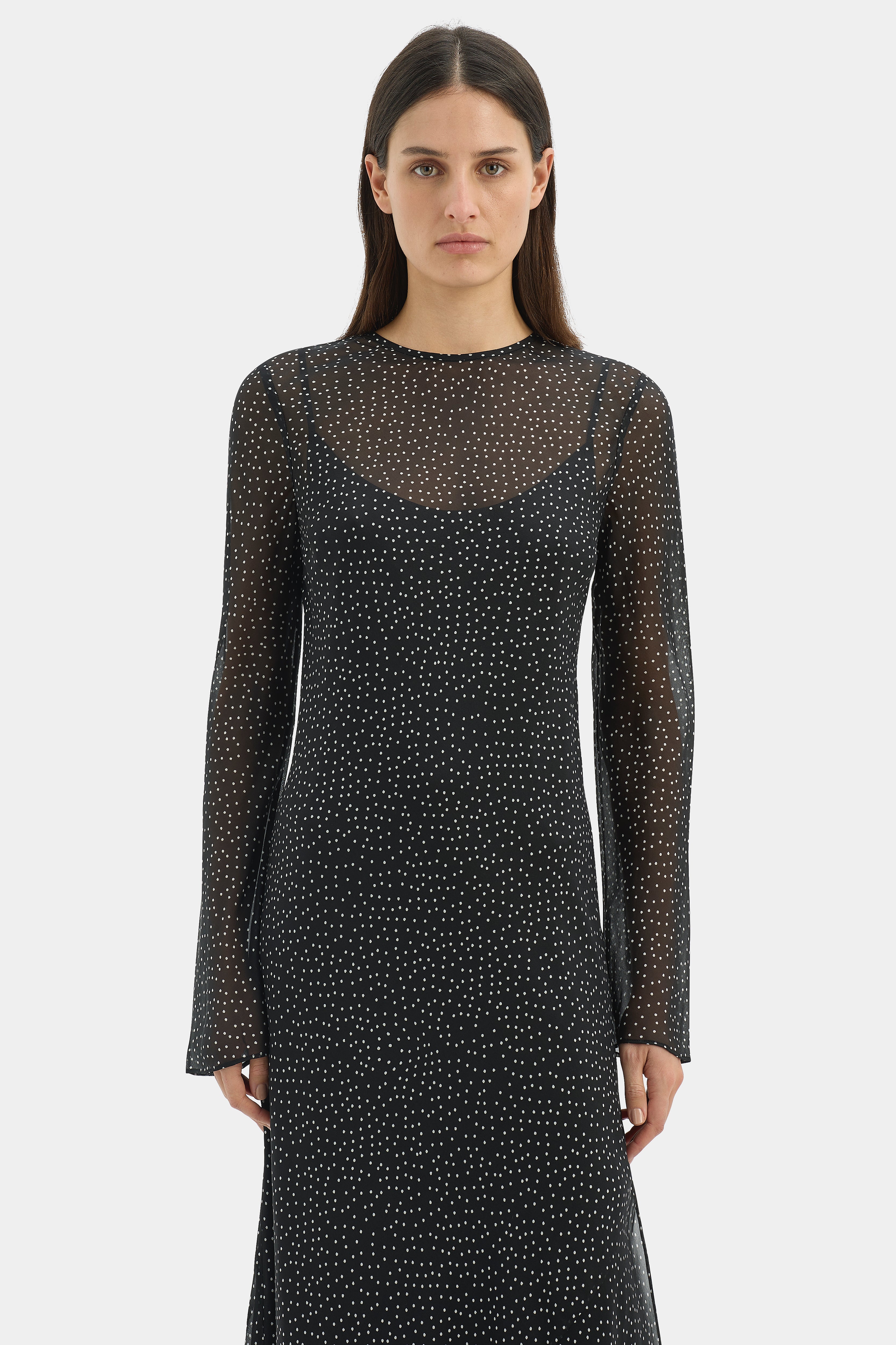 Lisander Women's Long Sleeve Casual Dress - Elegant Flowy Midi Dress for Work, Party & Fall Season