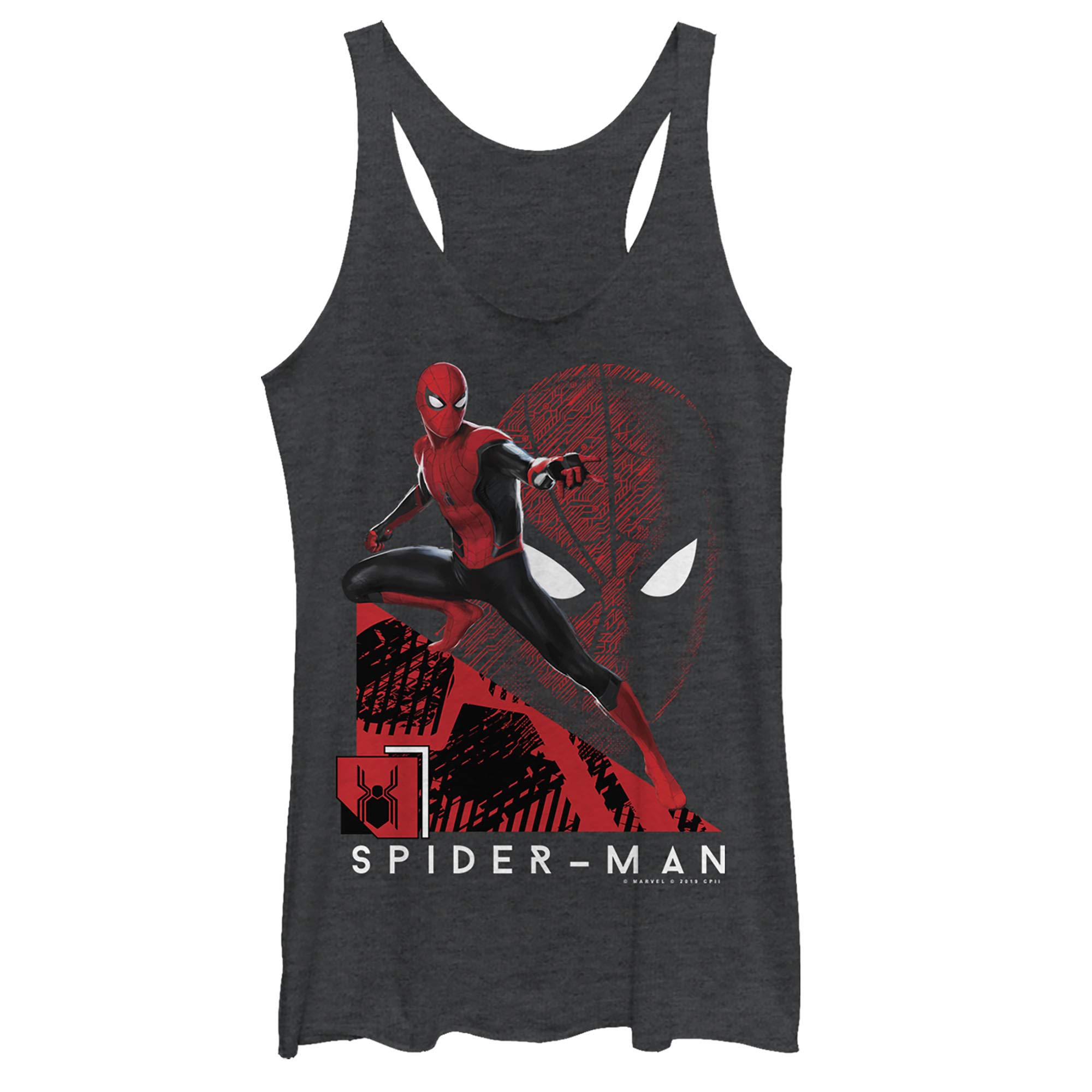 Marvel Spider-Man Women's Racerback Tank Top - Superhero Graphic Tee for Fitness, Cosplay & Casual Wear
