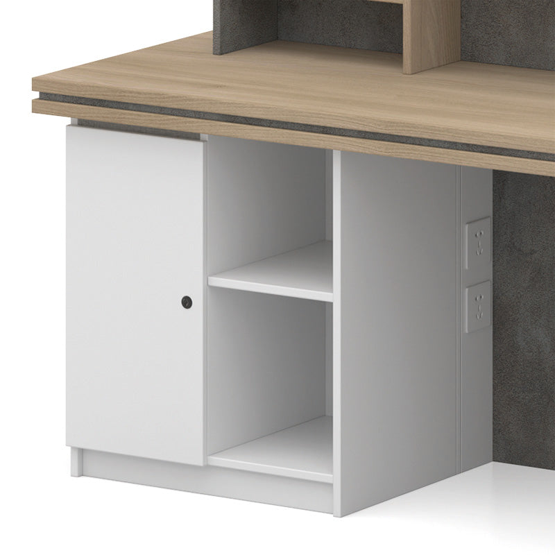 JARIN 1.8M Right Panel Reception Desk - Carbon Grey & White Office Furniture for Hotel, Clinic & Corporate Lobby
