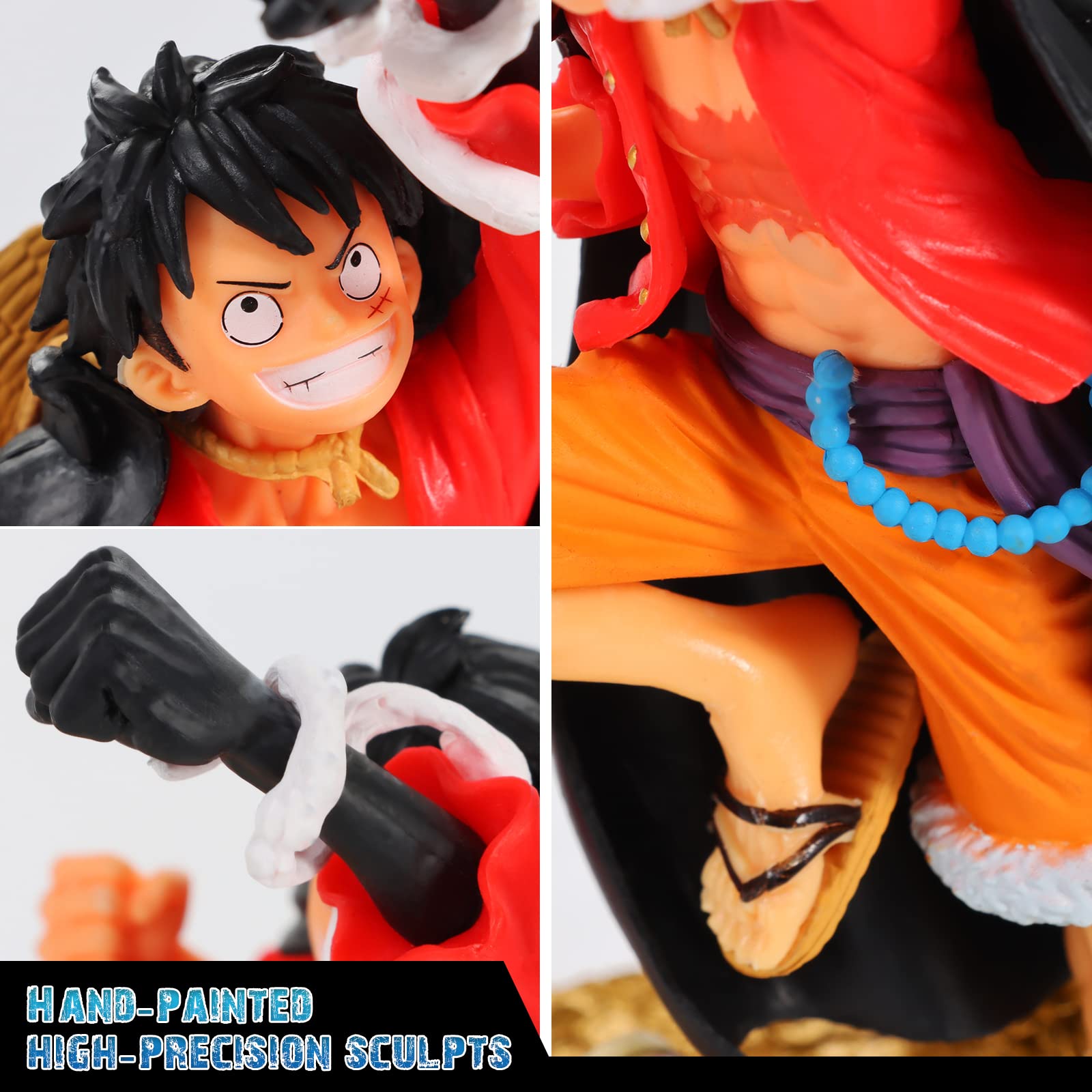 One Piece Luffy Action Figure Collectible Set with Pirate Flag - Perfect for Anime Fans, Display & Collection | Anime Room Decor, Gift for Anime Lovers
