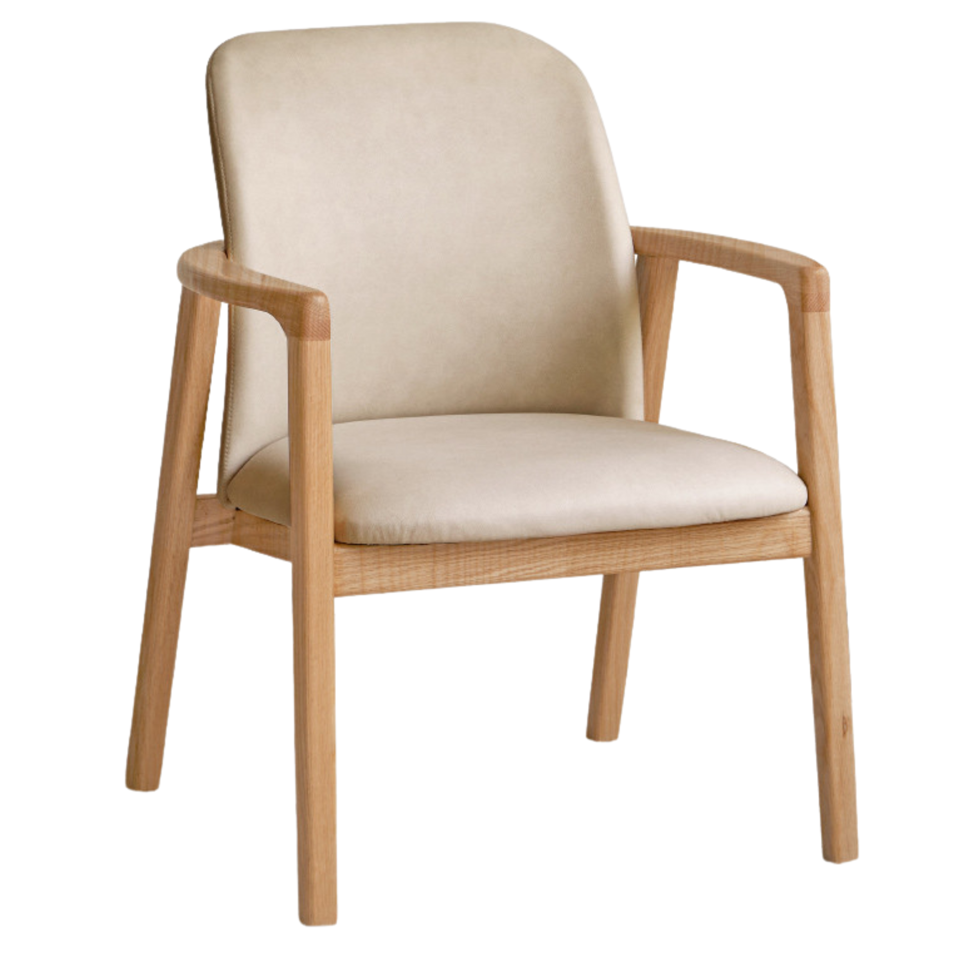25.9x25.9x33.1 inch / 66x66x84cm / Natural Wood color/ organic leather milk tea color Ash wood / desk chair