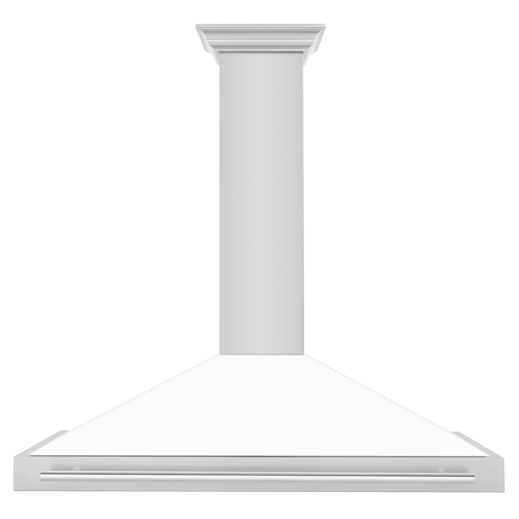 ZLINE KB4STX WM Convertible Stainless Steel Range Hood - White Matte Shell with Stainless Steel Handle | Professional Kitchen Ventilation for Home Cooking & Baking